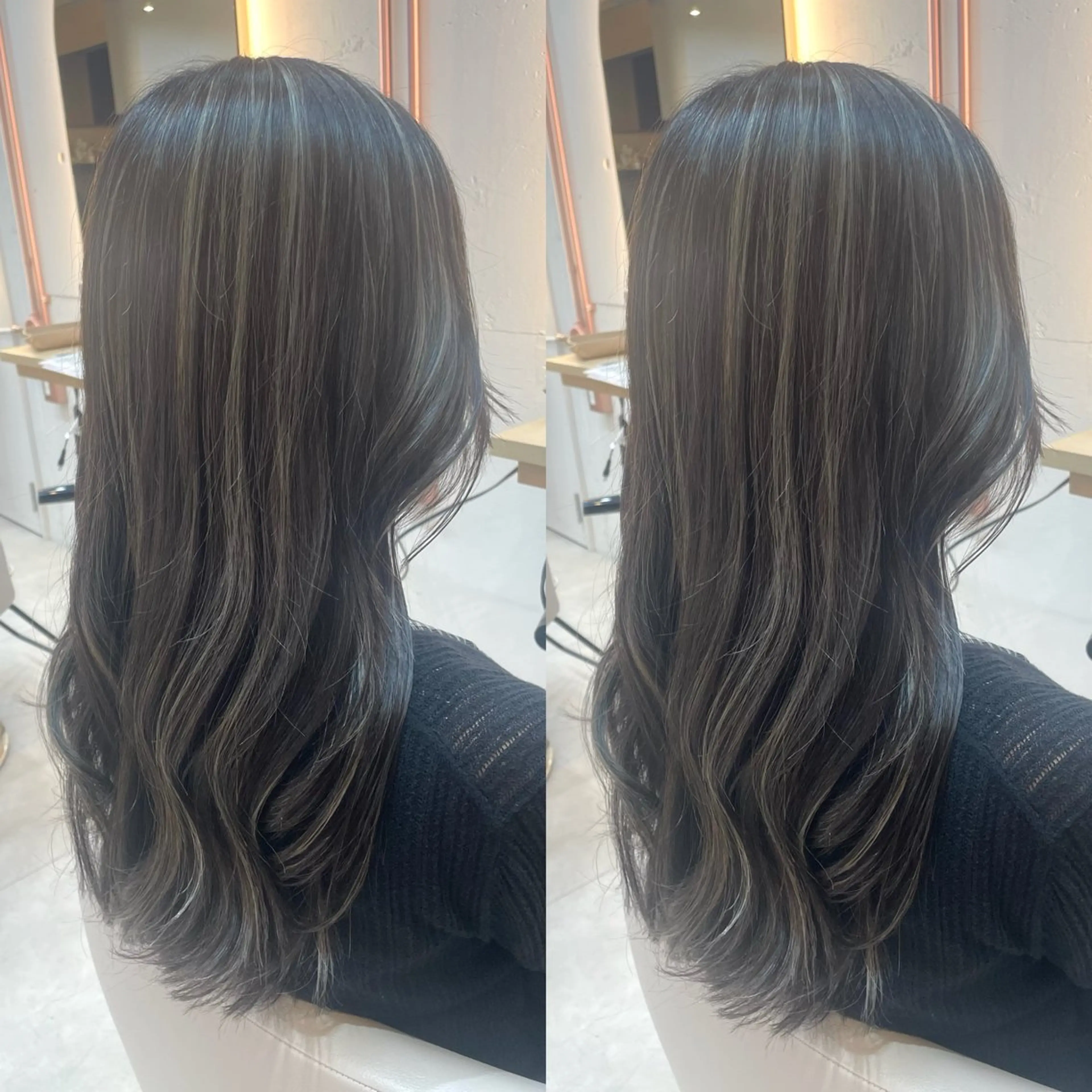 ロング カラー カット ヘアカラー トリートメント ヘアセット ブリーチ無しダブル カラー🦕まどかのヘアスタイル