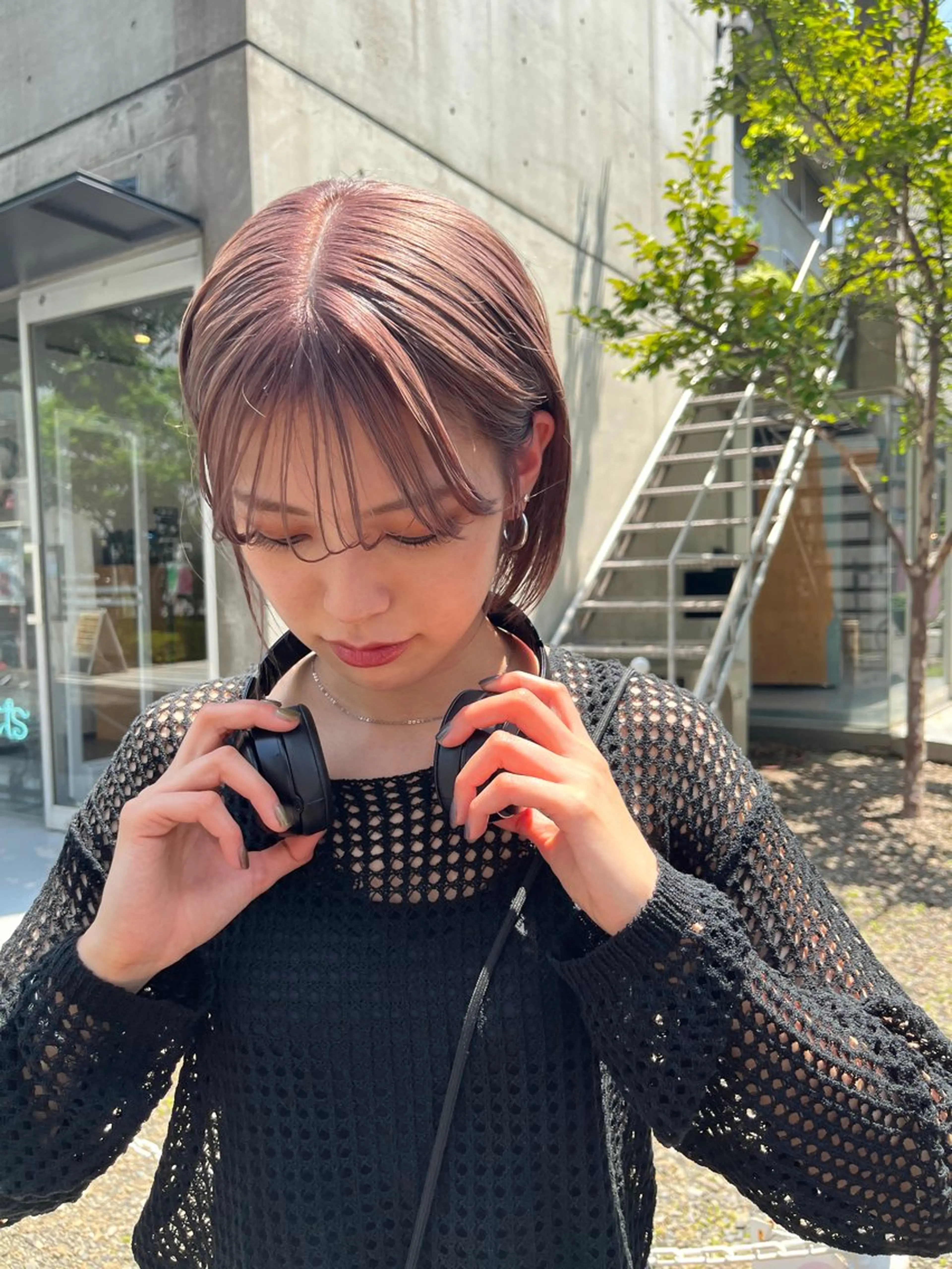 ショート ボブレイヤー ボブ 顔まわりレイヤー ハイレイヤー 韓国風ヘア レイヤーカット\ウル フ　chinatsuのヘアスタイル