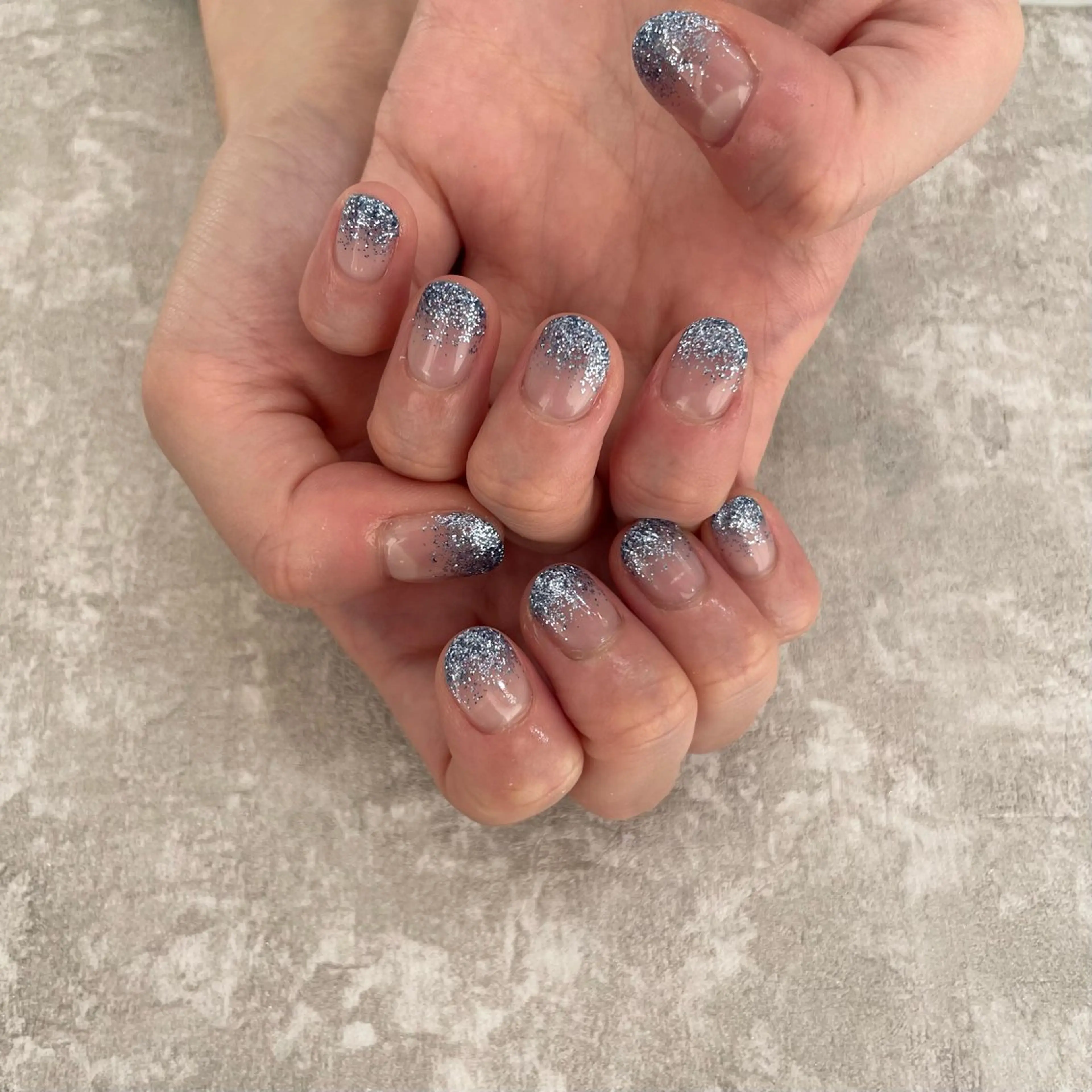 ネイル ブルー ラメ(グリッター) 和川 由奈のネイルデザイン