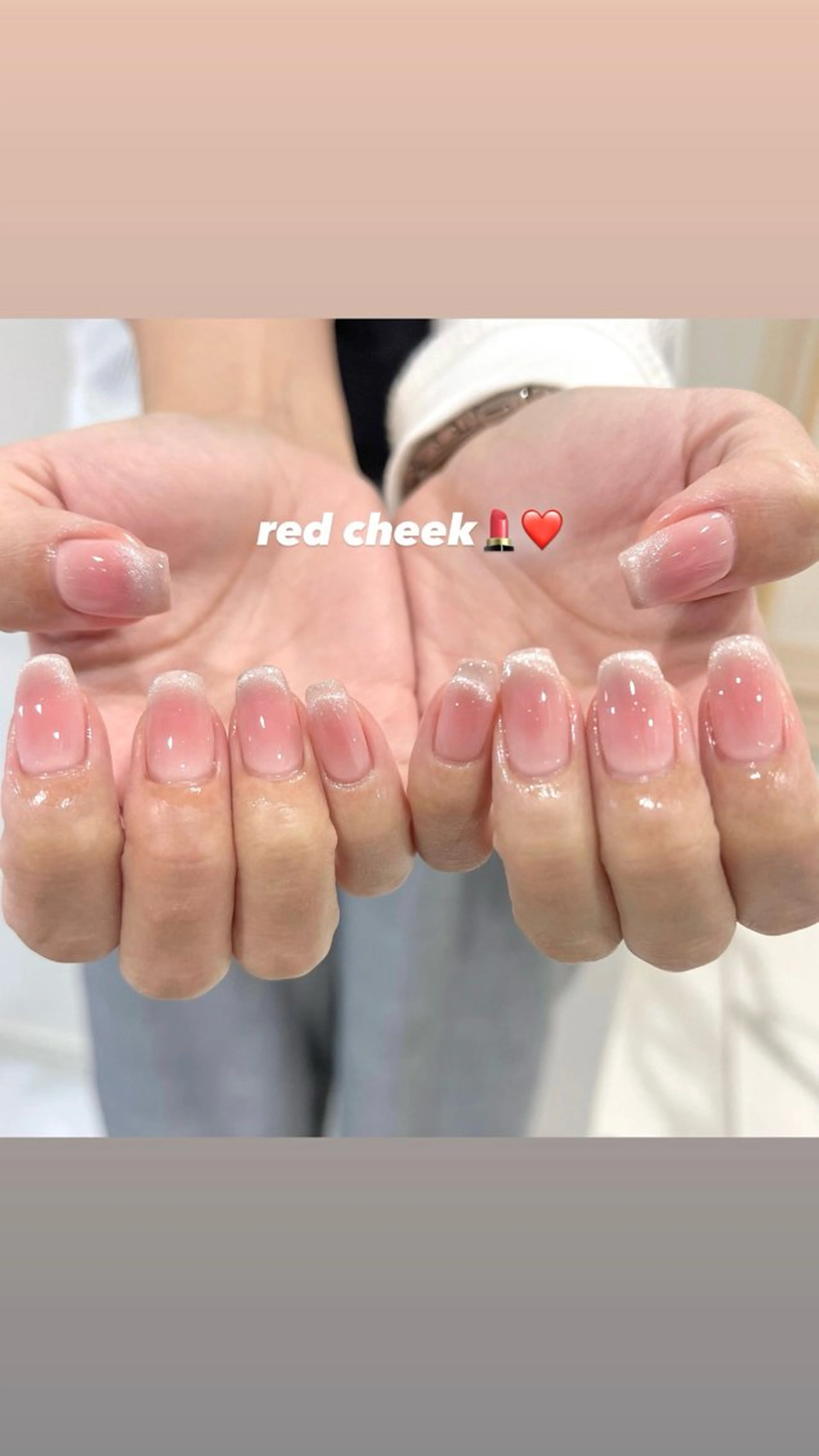 ネイル チークネイル ピンク 赤色 🎀チーク/ちゅるん 🫧chisa🎀のネイルデザイン