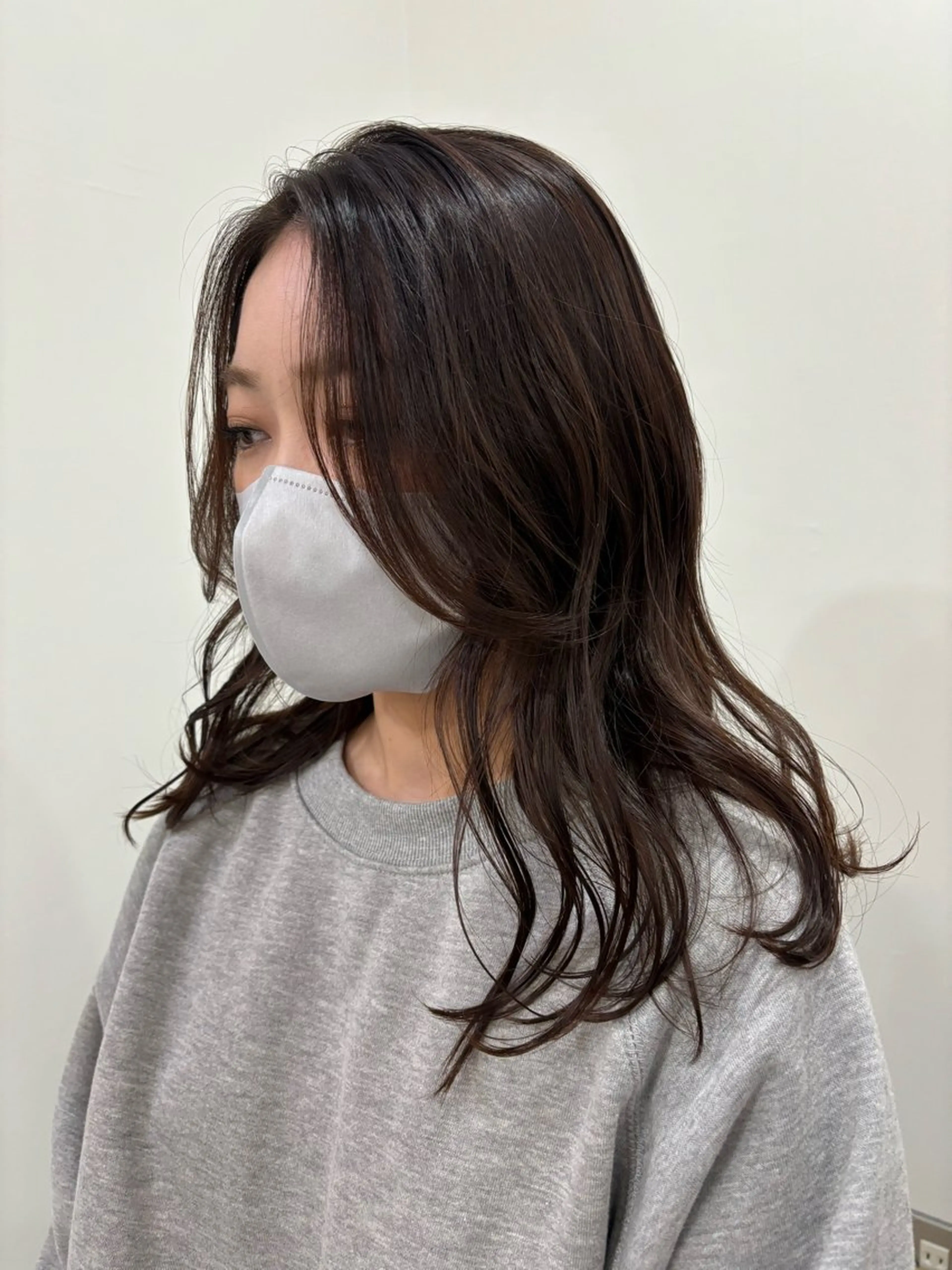 ロング カラー ベージュカラー カット パーマ ボブ／ミニボブ／ akaneのヘアスタイル