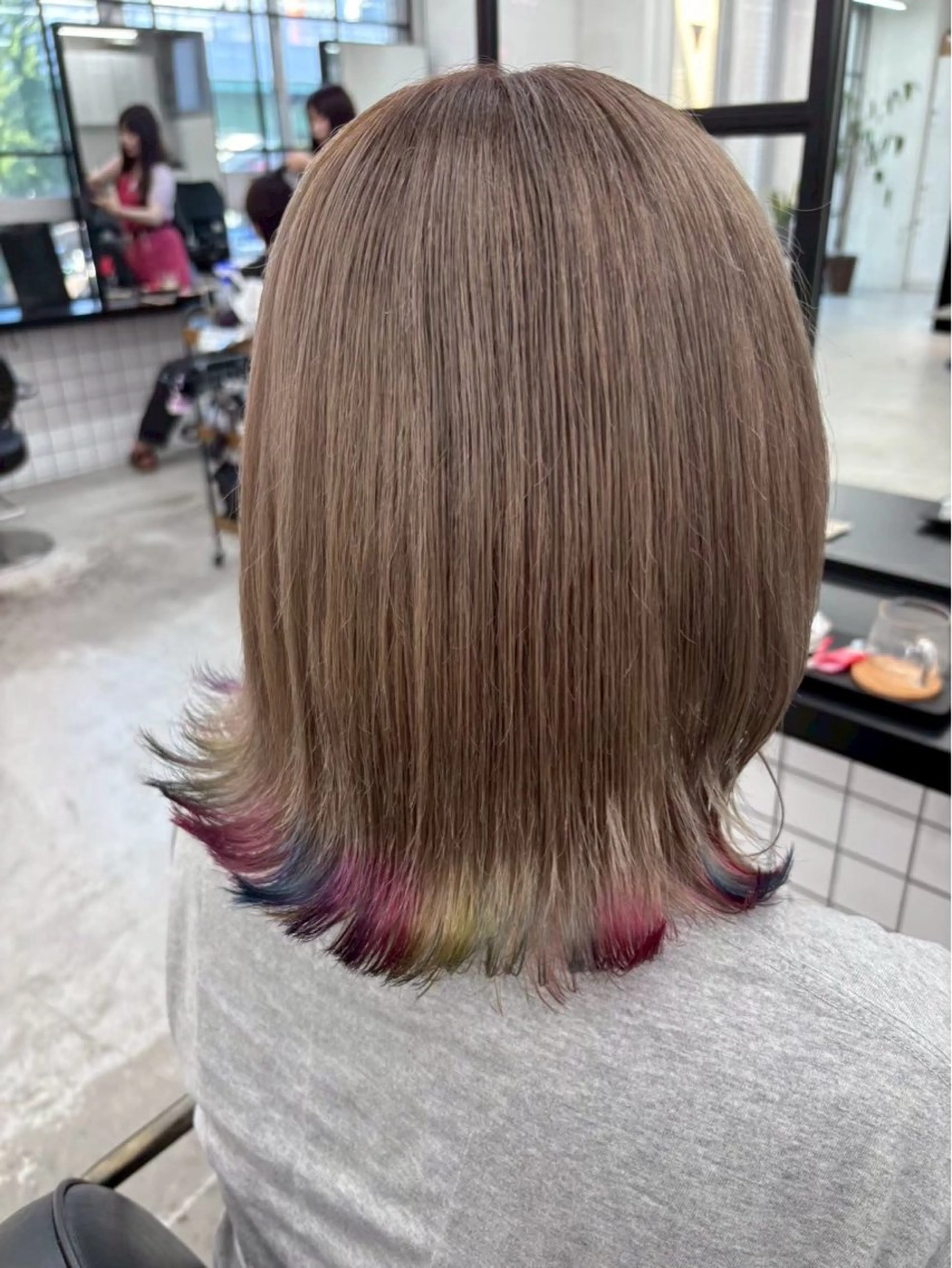 セミロング カラー ヘアカラー 🫧‪Ameri🫧 JILLSTUDIOのヘアスタイル