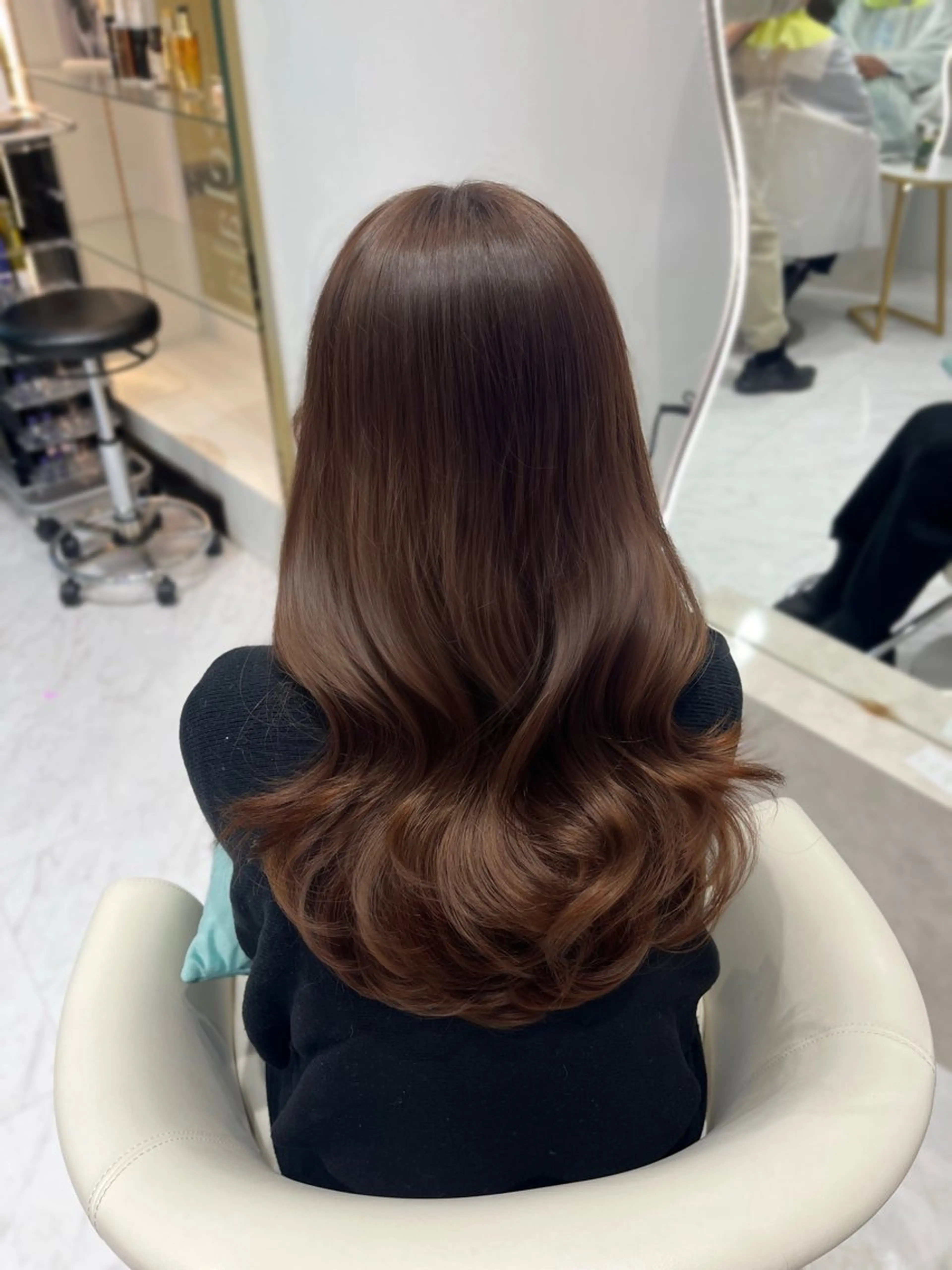 ロング カラー ブラウンカラー チョコレートブラウン カット ヘアカラー トリートメント 名古屋/透明感カラー /韓国ヘア/高木梨帆のヘアスタイル