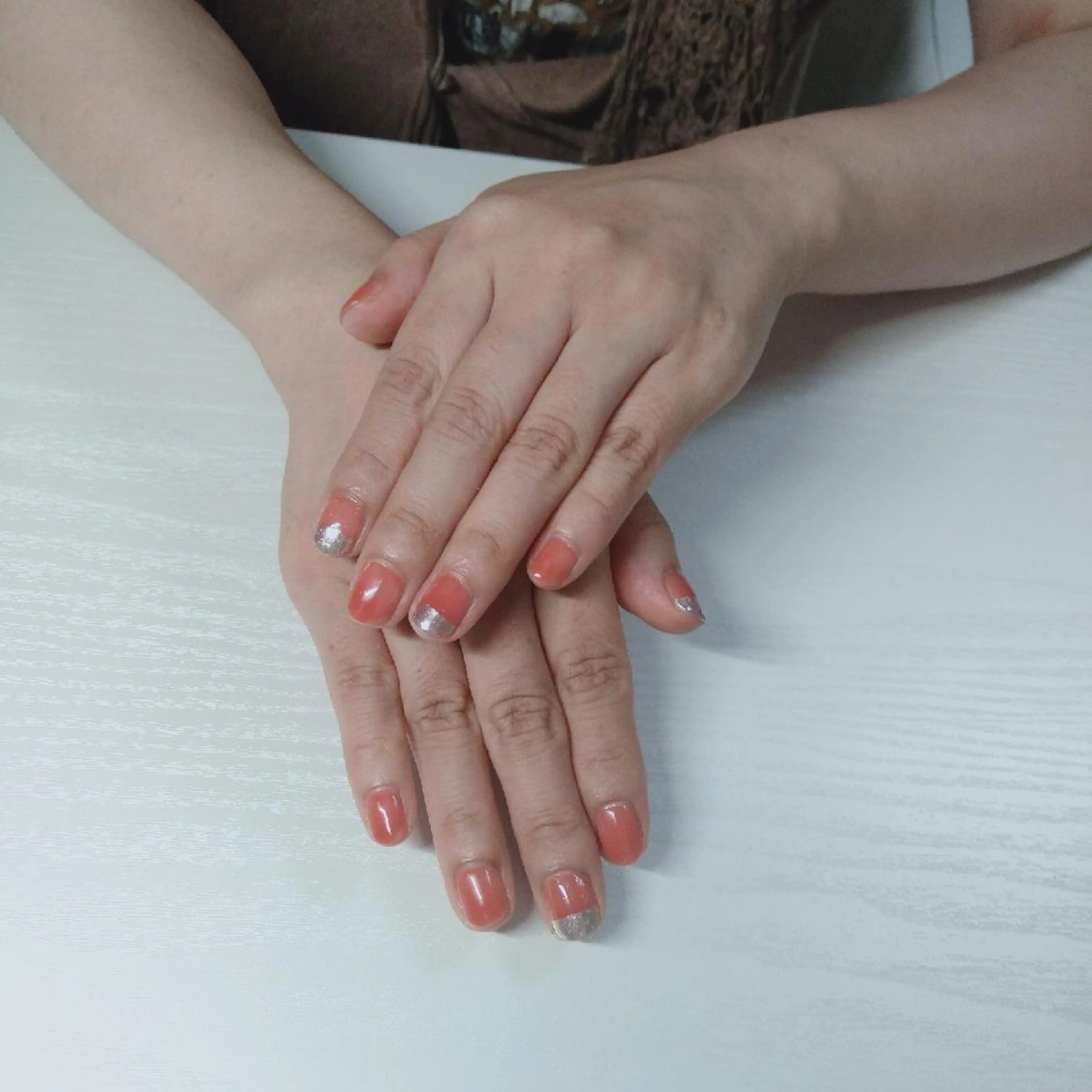 ネイル フレンチネイル ミラーネイル シンプルネイル 爪工房ぱるっこ所属・川岡 香を里のネイルデザイン