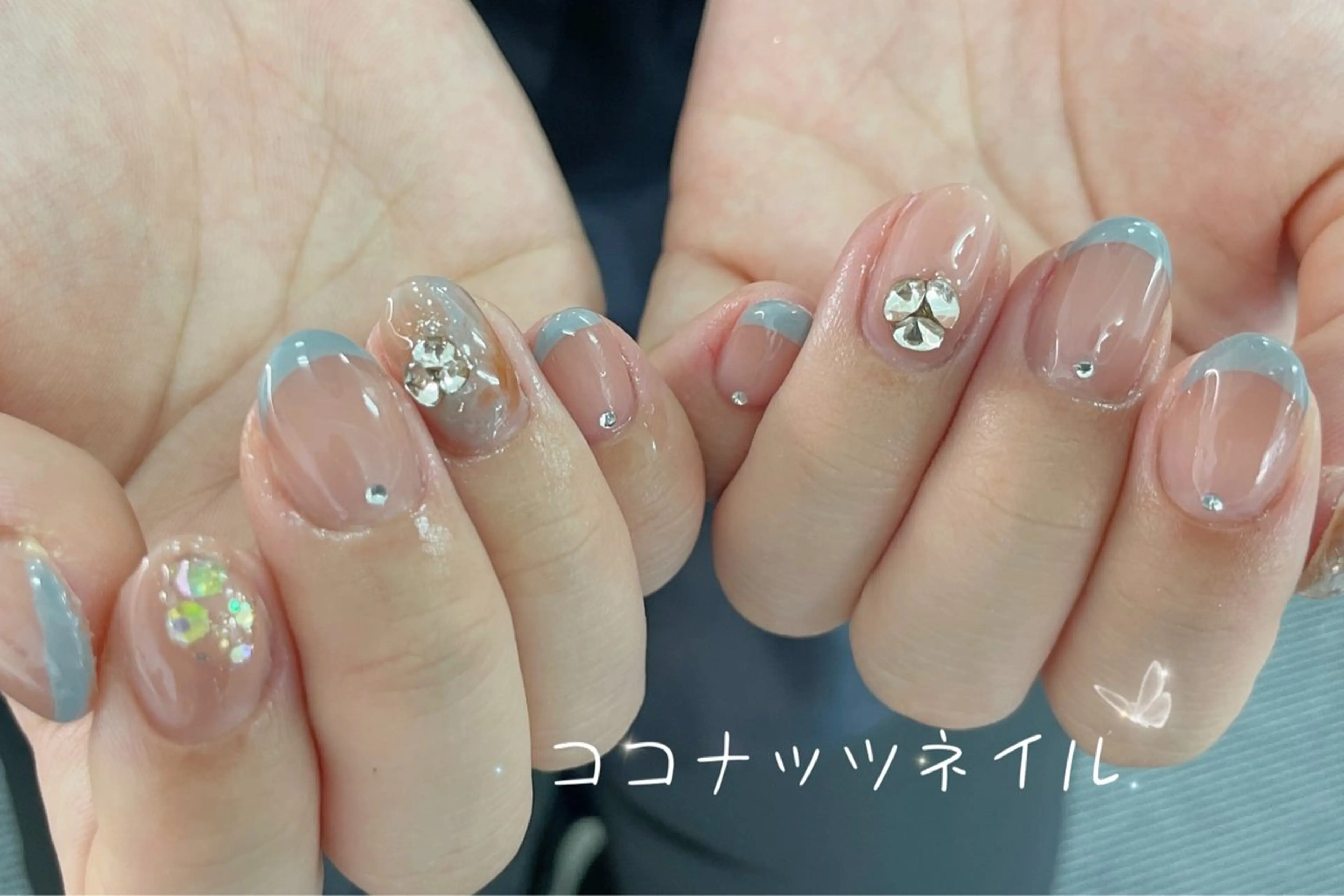 ネイル べっ甲ネイル フレンチネイル キラキラネイル マグネットネイル 大理石ネイル(マーブル) 神田 ココナッツのネイルデザイン