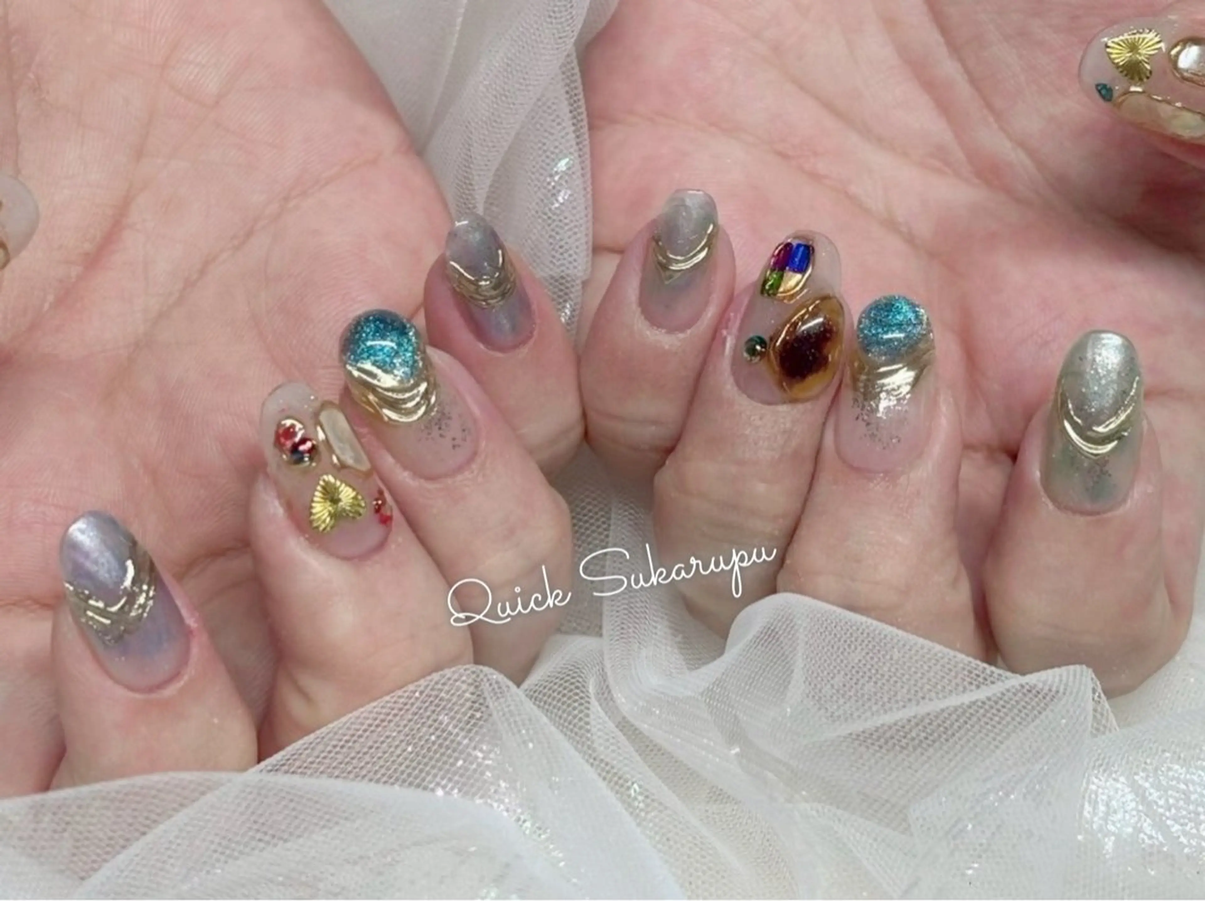 Jrネイルリスト(オフなし)【時短施術】日本初Quick Sukarupu <デザイナー作品>ニュアンスコース¥3480の写真