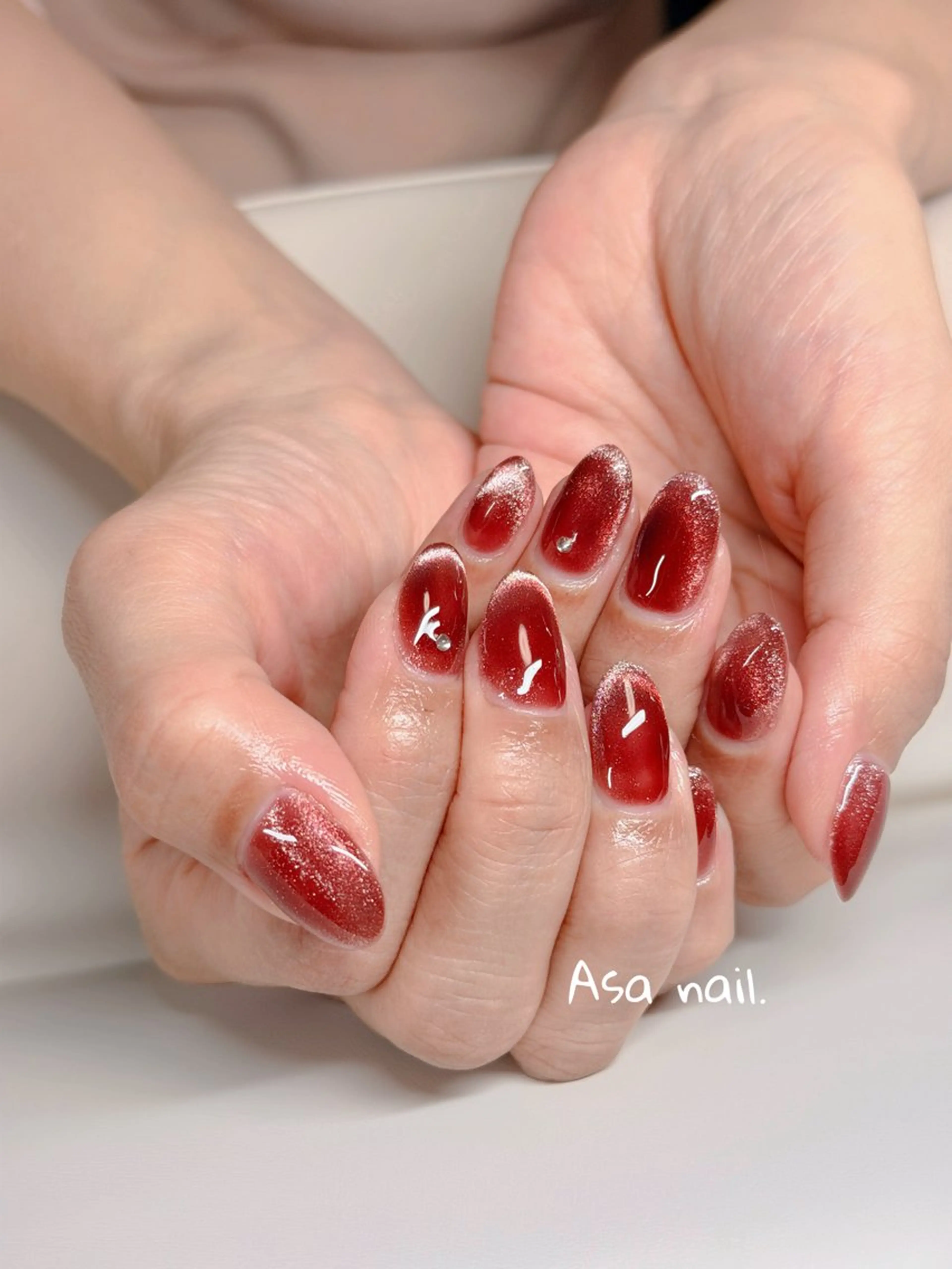 ネイル フレンチネイル マグネットネイル マグネットフレンチ ハンドネイル Asa Nail 亀戸 平井のネイルデザイン