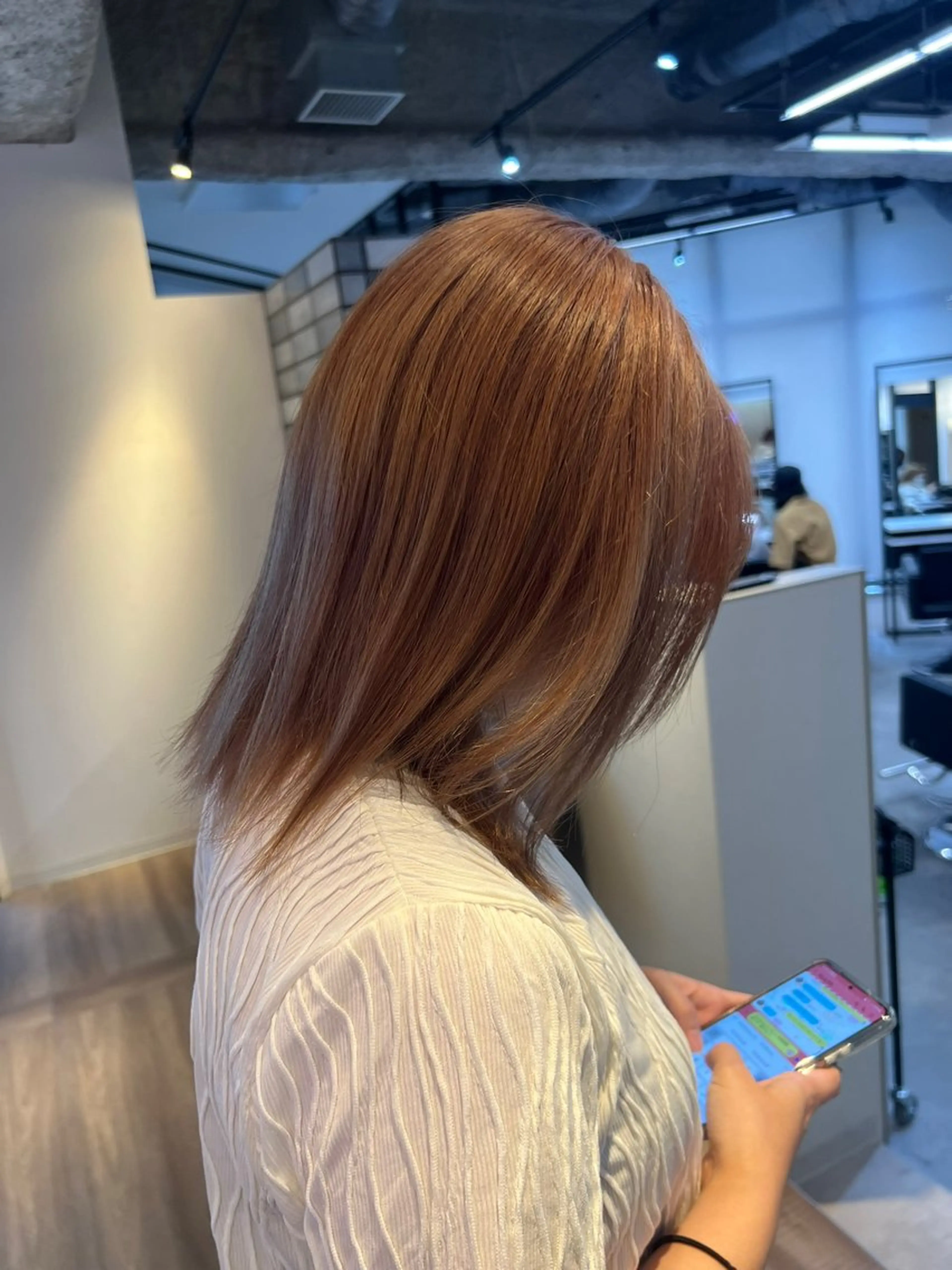 セミロング 赤み消しカラー✳️ 井上明日翔💫のヘアスタイル