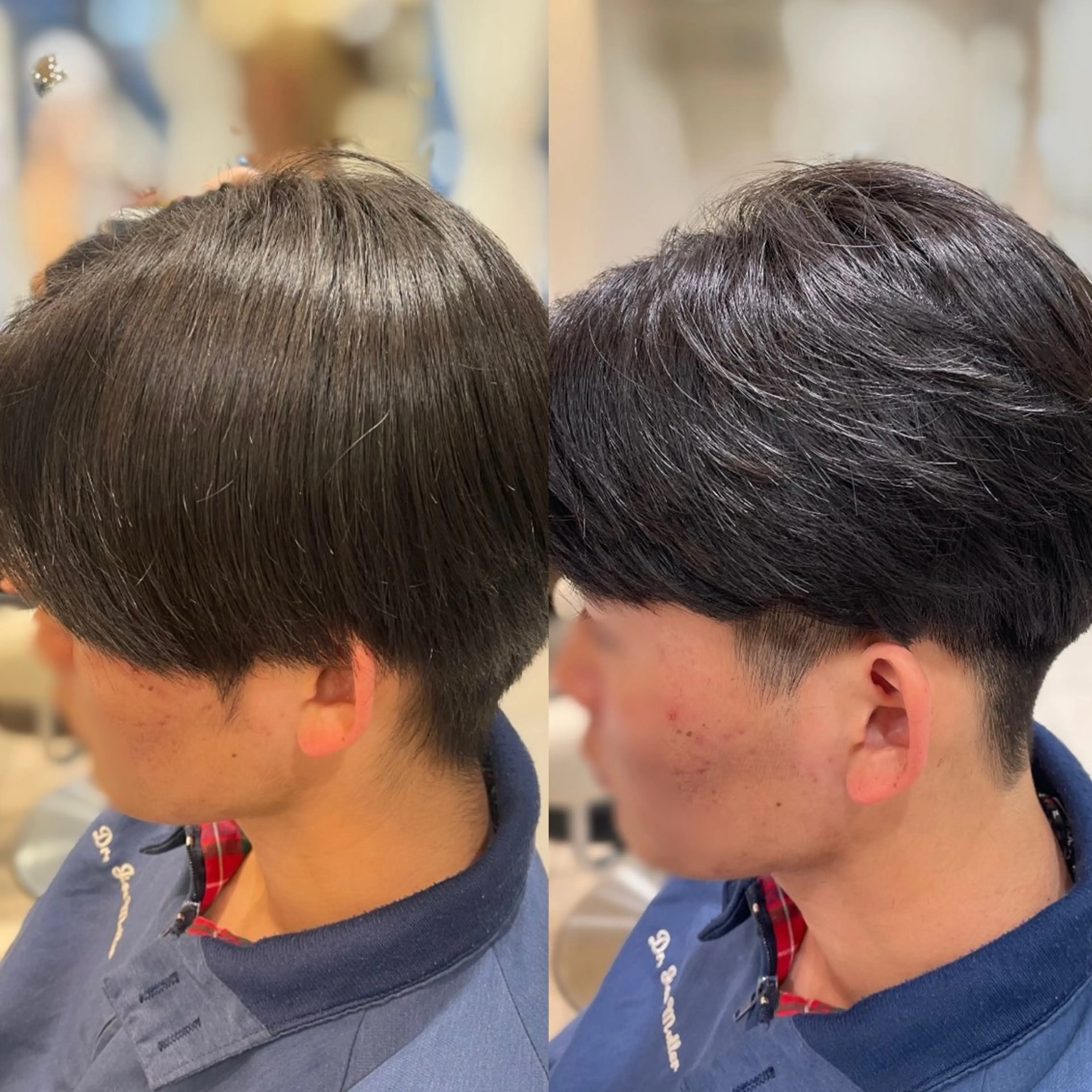 パーマ メンズ カット パーマ センターパート 川島爽楽のヘアスタイル