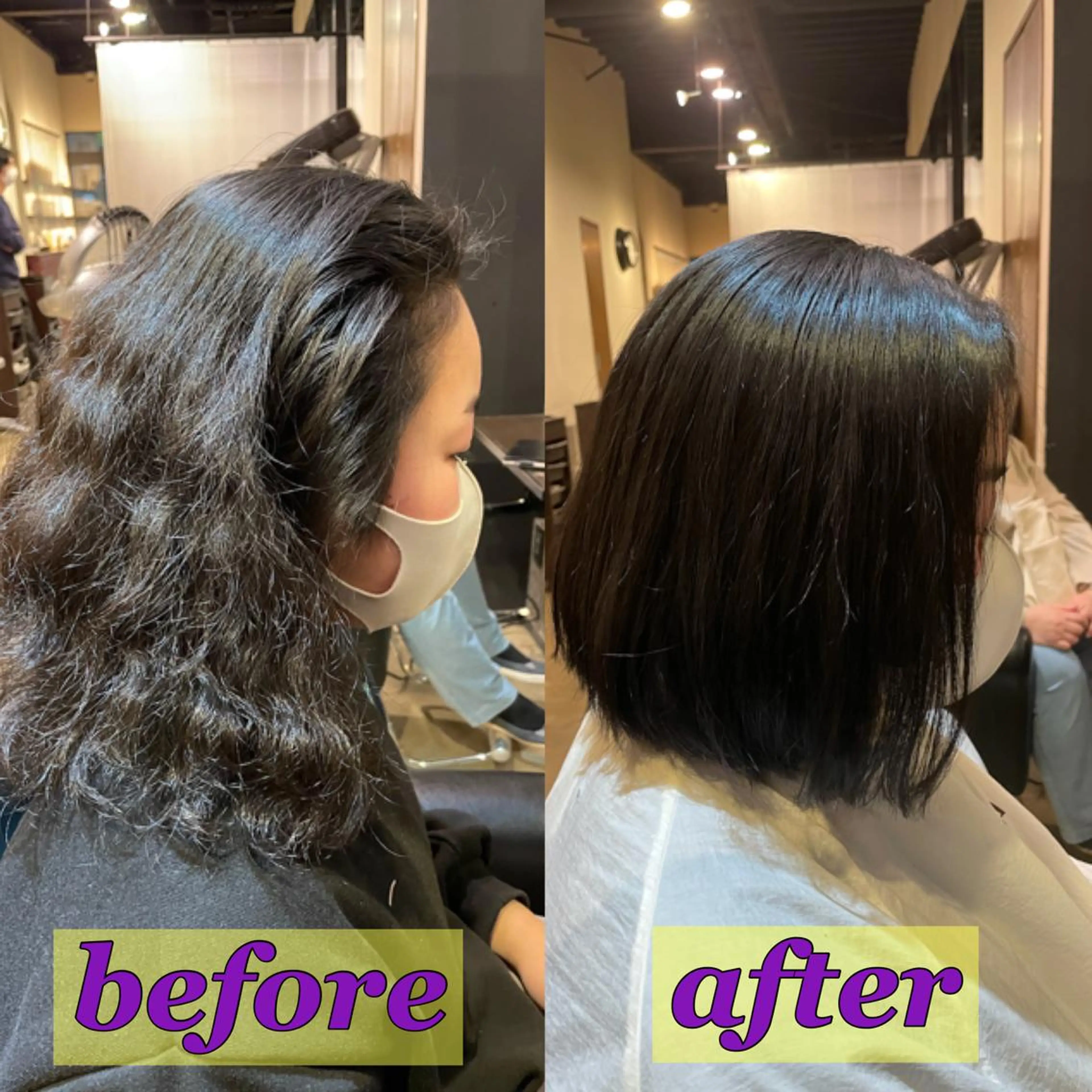 ミディアム カット 縮毛矯正 縮毛矯正専門店店長 佐々木動画モデル募集のヘアスタイル