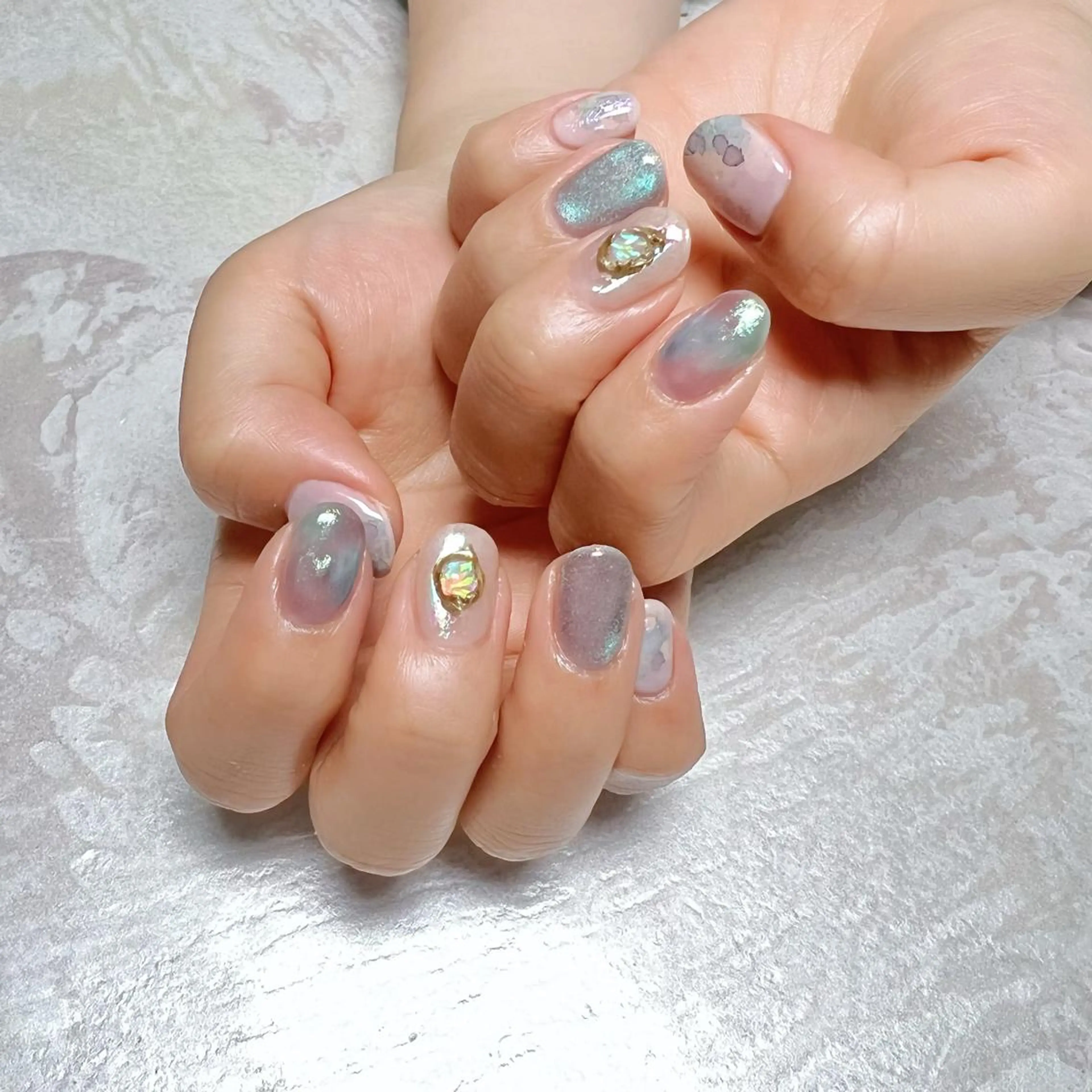 ネイル ニュアンスネイル ショートネイル gemickle nailのネイルデザイン