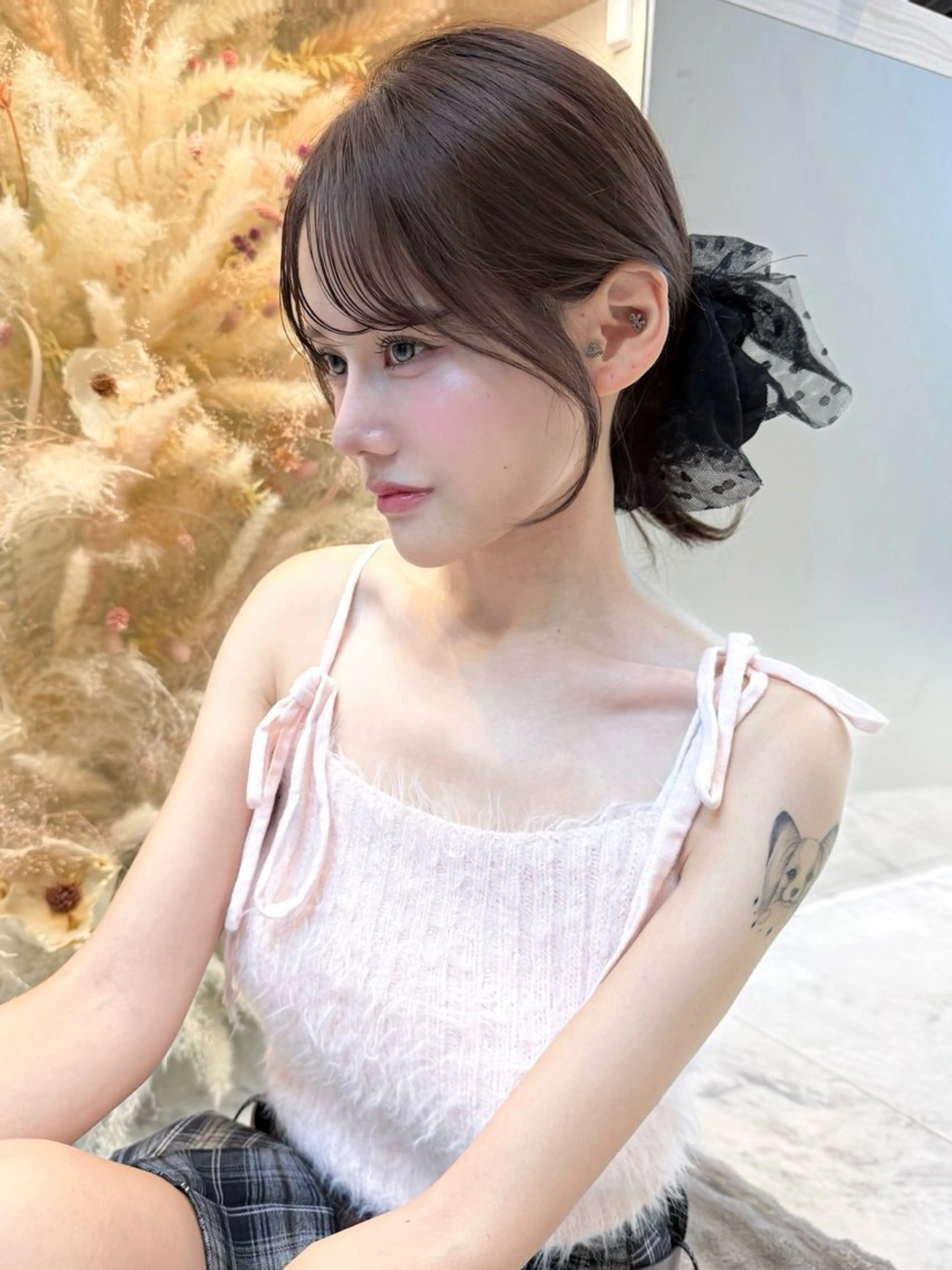 セミロング カラー ベージュカラー ブリーチ ブラウンカラー ケアブリーチ ハイトーンカラー カット ヘアカラー トリートメント 🦋高瀬寛菜🦋 韓国/ブリーチのヘアスタイル