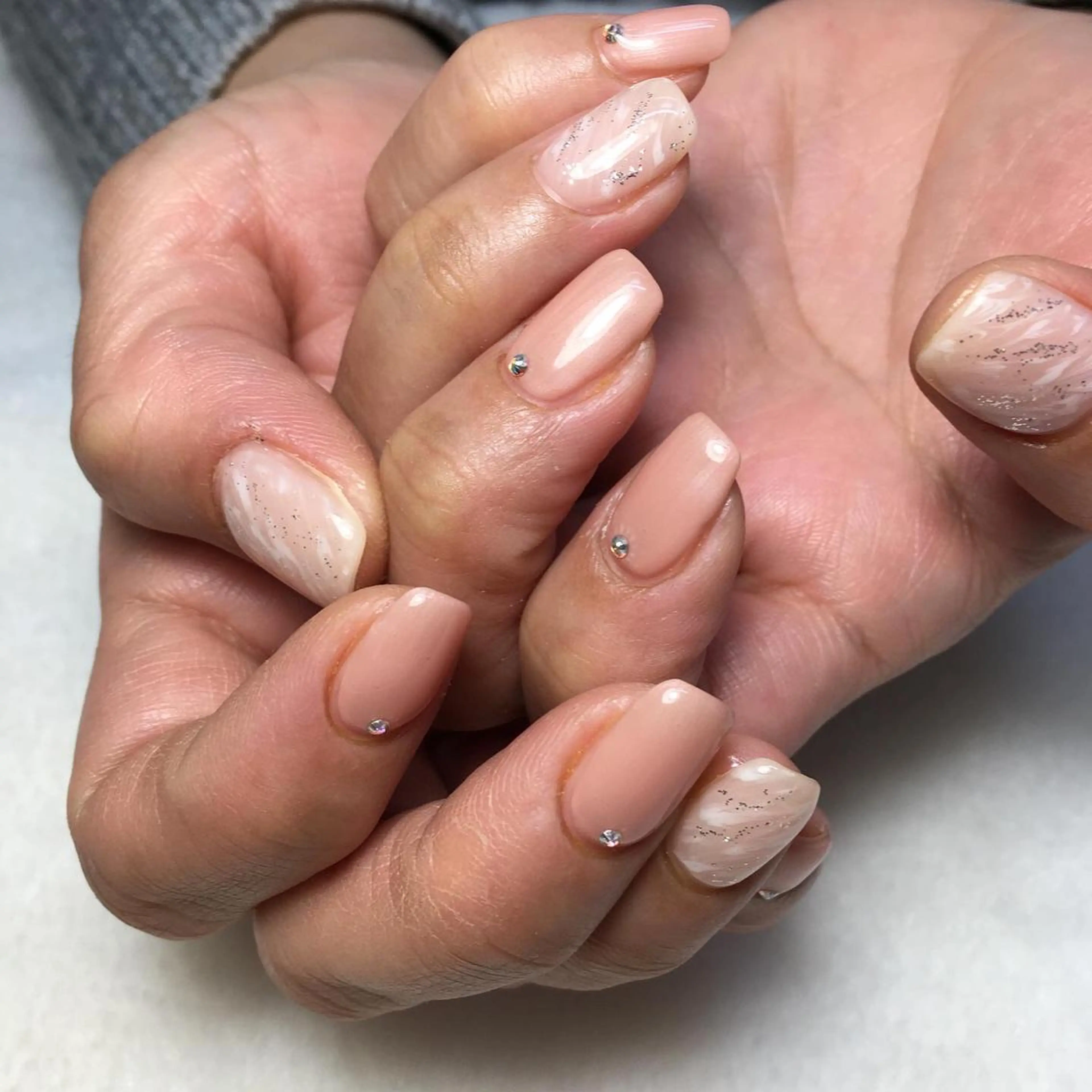 ネイル 大理石ネイル(マーブル) ハンドネイル kipinail 川﨑えりかのネイルデザイン