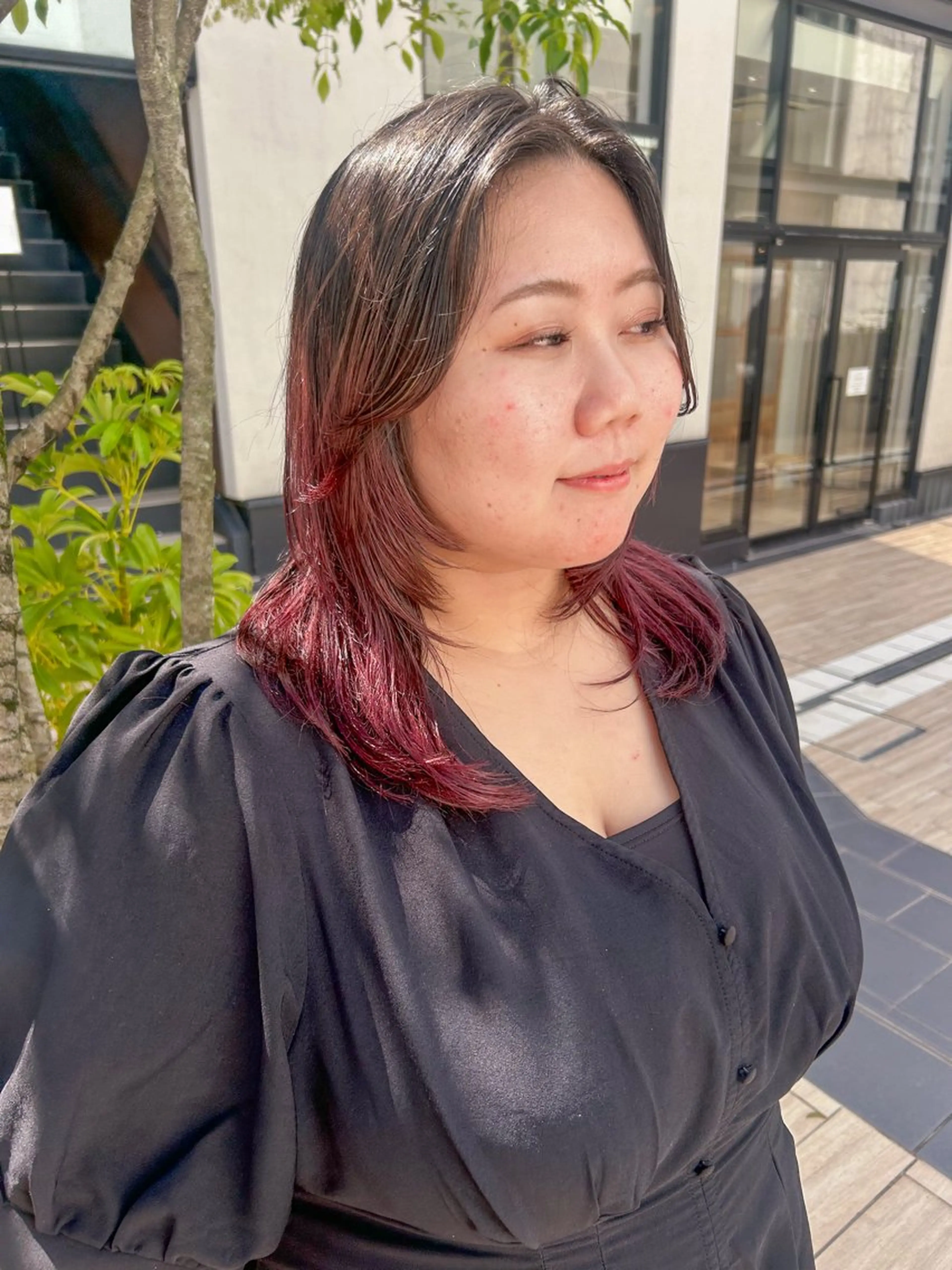 ミディアム カラー ヘアアレンジ カット ヘアカラー トリートメント yuka .のヘアスタイル