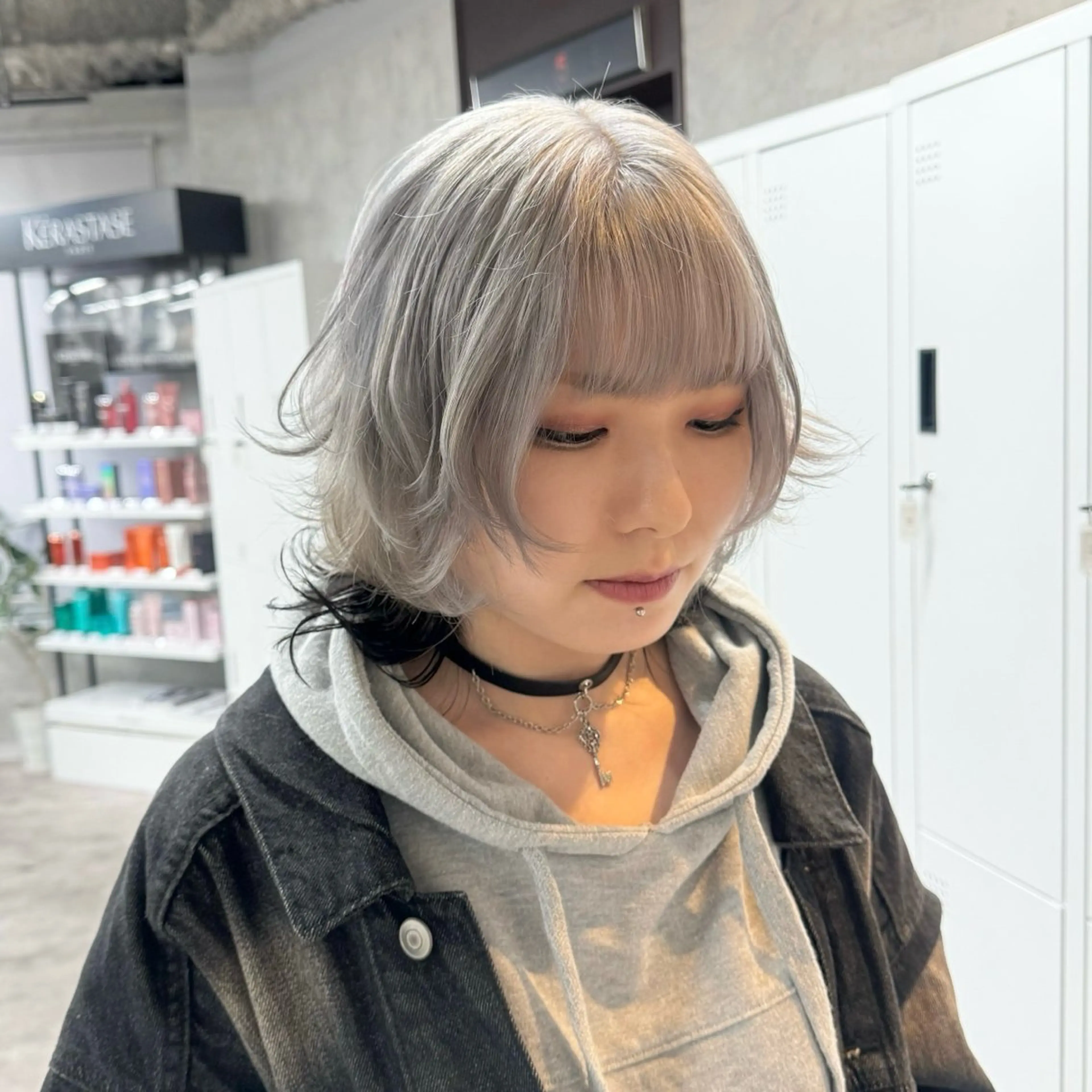 ミディアム カラー ヘアカラー JUNSHIN🦋 ヘアセット／カラーのヘアスタイル