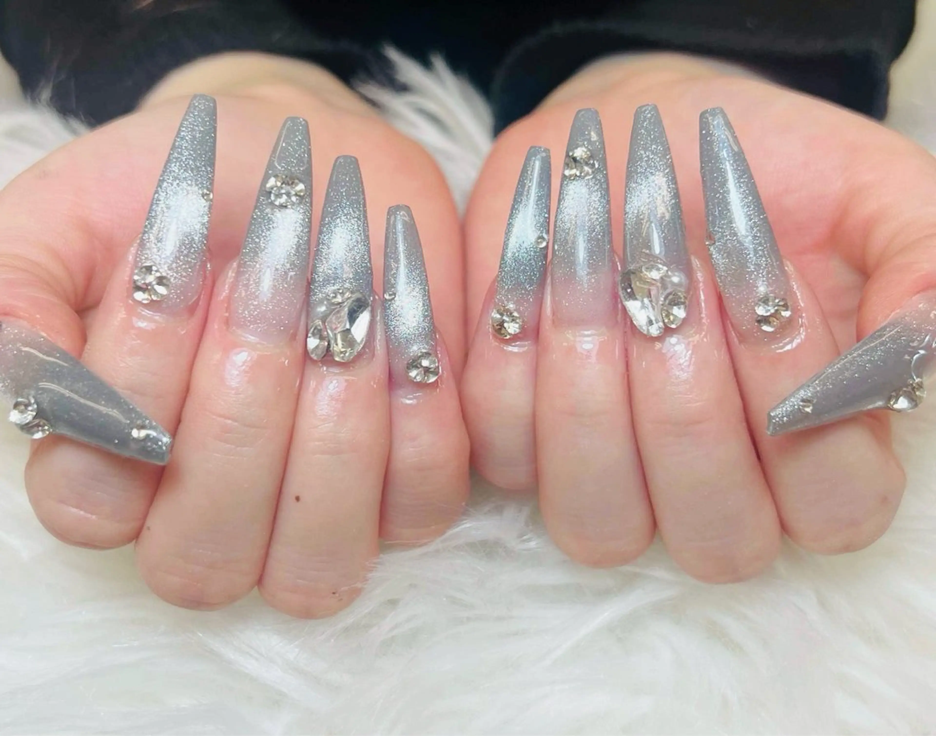 ネイル チークネイル 長さ出し フットネイル マグネットネイル 持ち込み ANH NAIL ゴテゴテ専門店💎のネイルデザイン