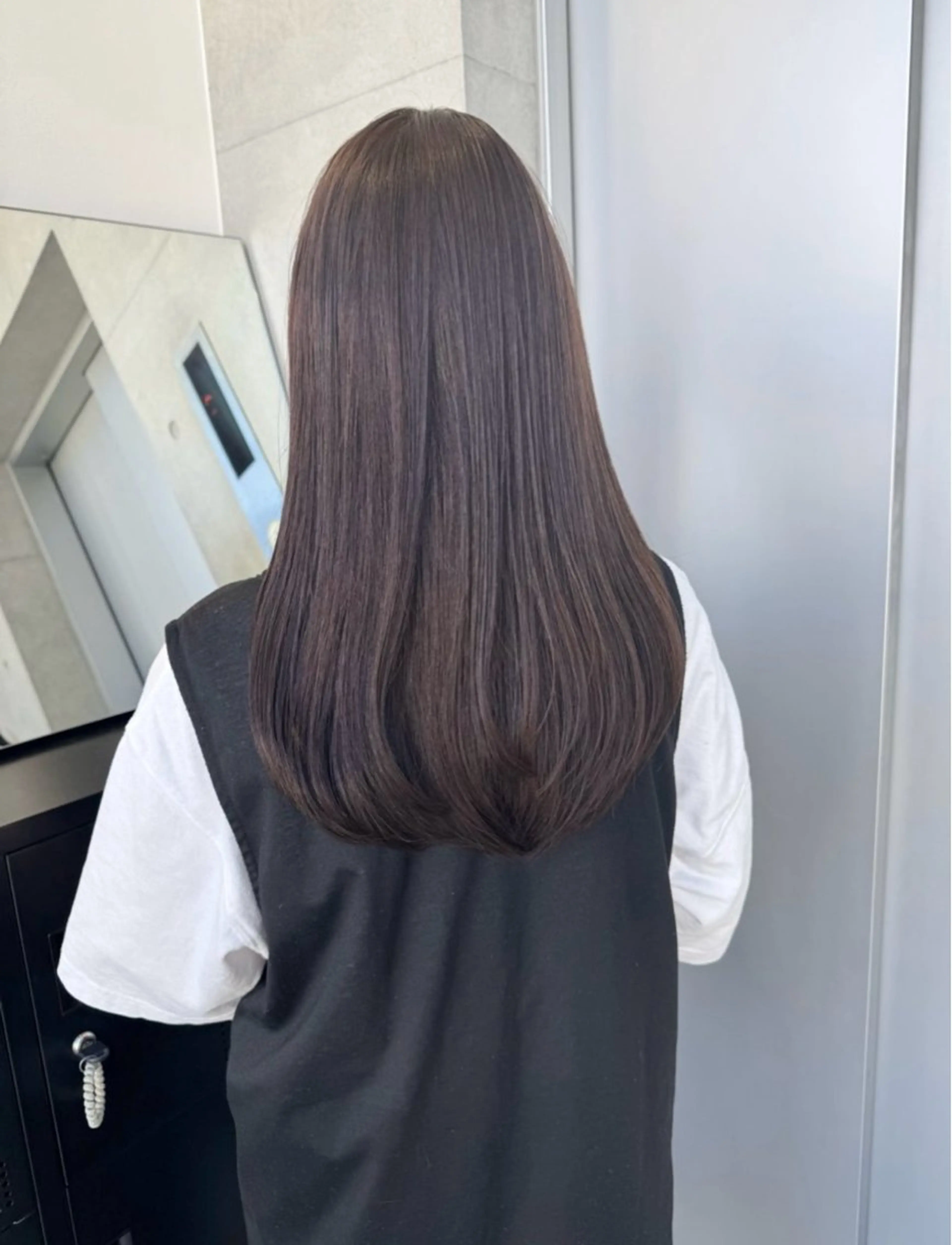 ロング カラー パーマ ヘアアレンジ ヘアカラー トリートメント ヘアセット 透明感/オリーブ/ グレージュ/YUKAのヘアスタイル