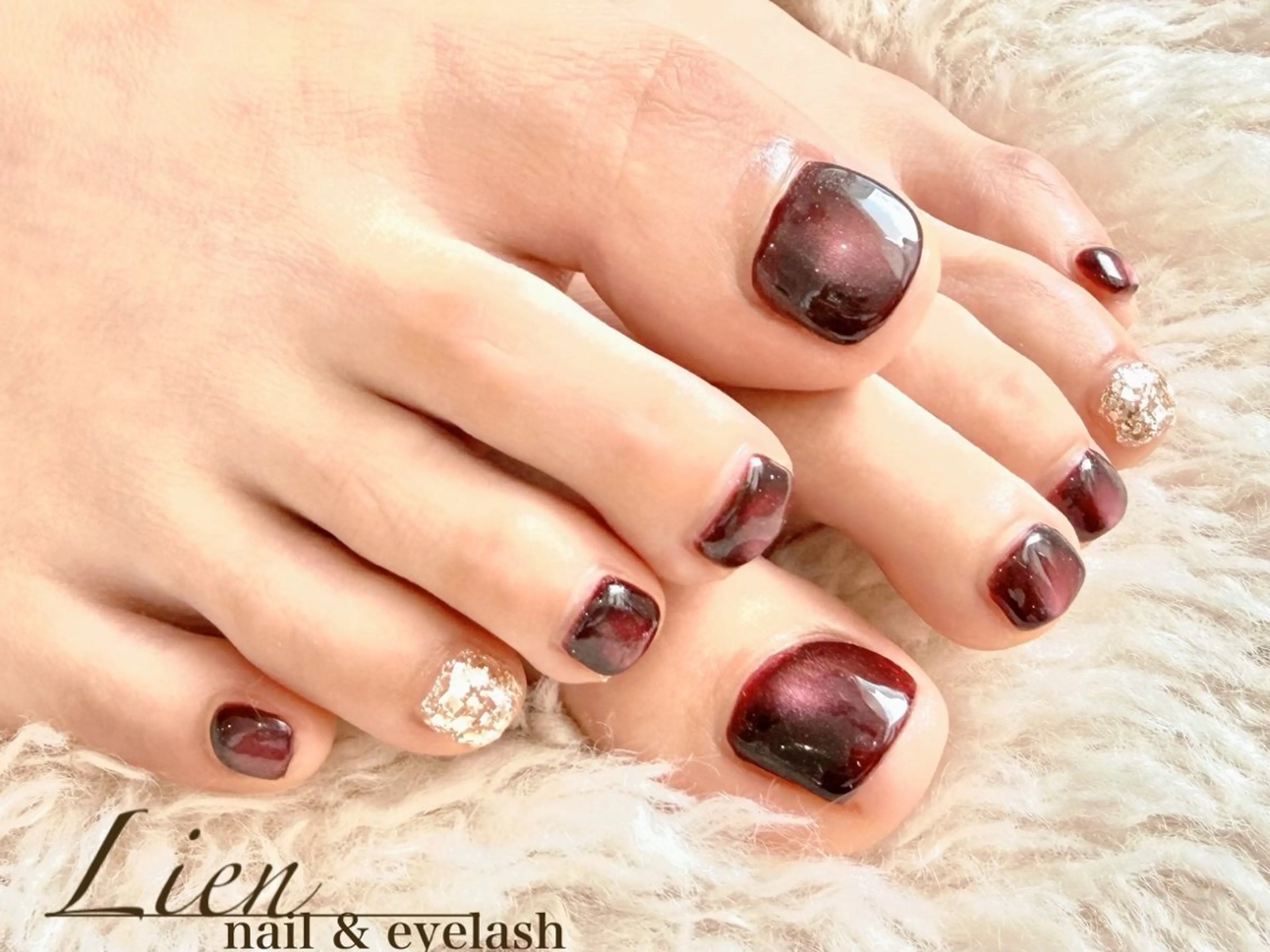 ネイル 長さ出し フットネイル フレンチネイル ジェルネイル ガラスフレンチ フットネイル Lien（リアン） 銀座駅6分のネイルデザイン
