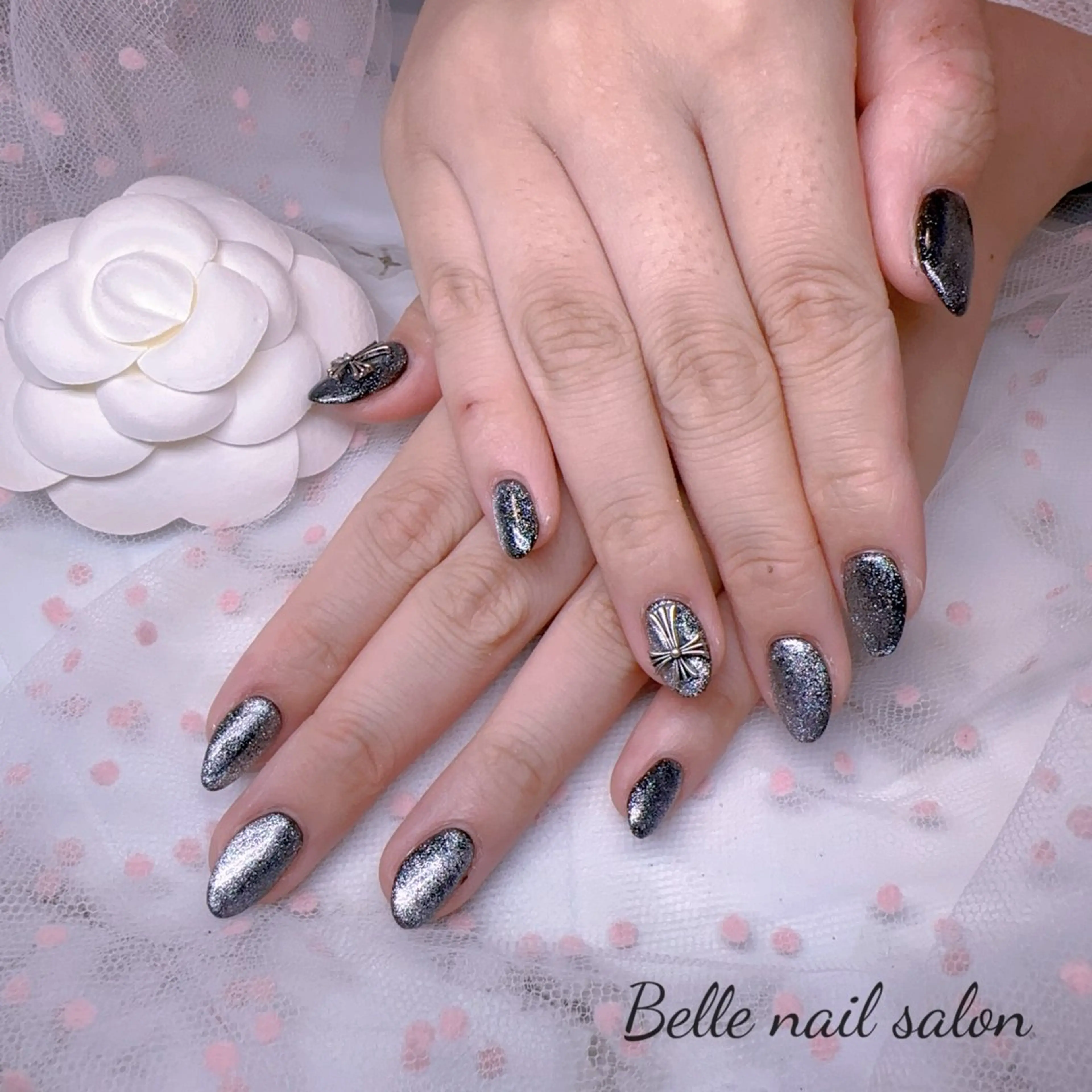 ネイル オーロラネイル 長さ出し フットネイル 韓国ネイル ラメ(グリッター) ハンドネイル Belle nail salon 新小岩のネイルデザイン