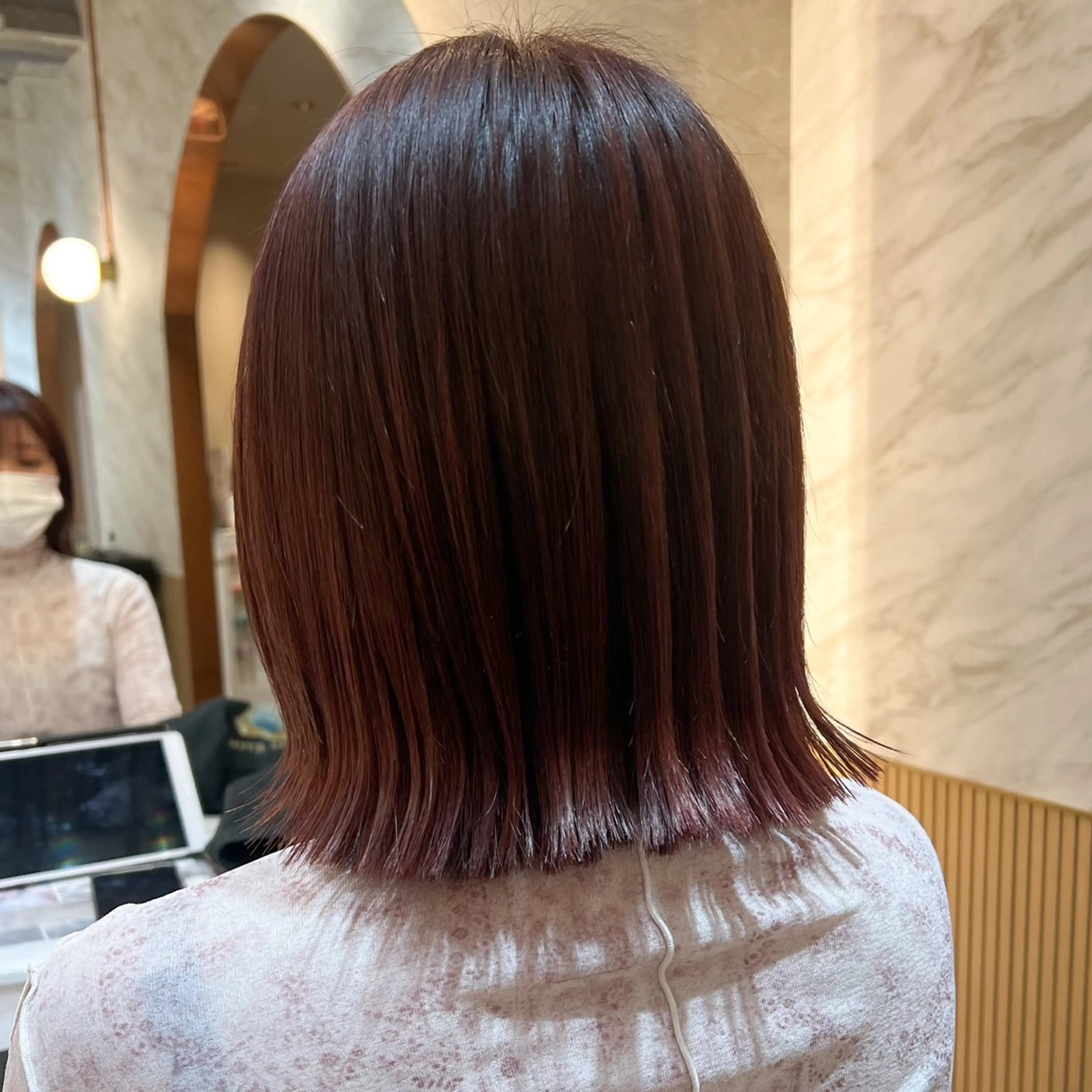 ショート カラー カット ヘアカラー トリートメント ボブ/巻ける縮毛矯正 /韓国レイヤーはなのヘアスタイル