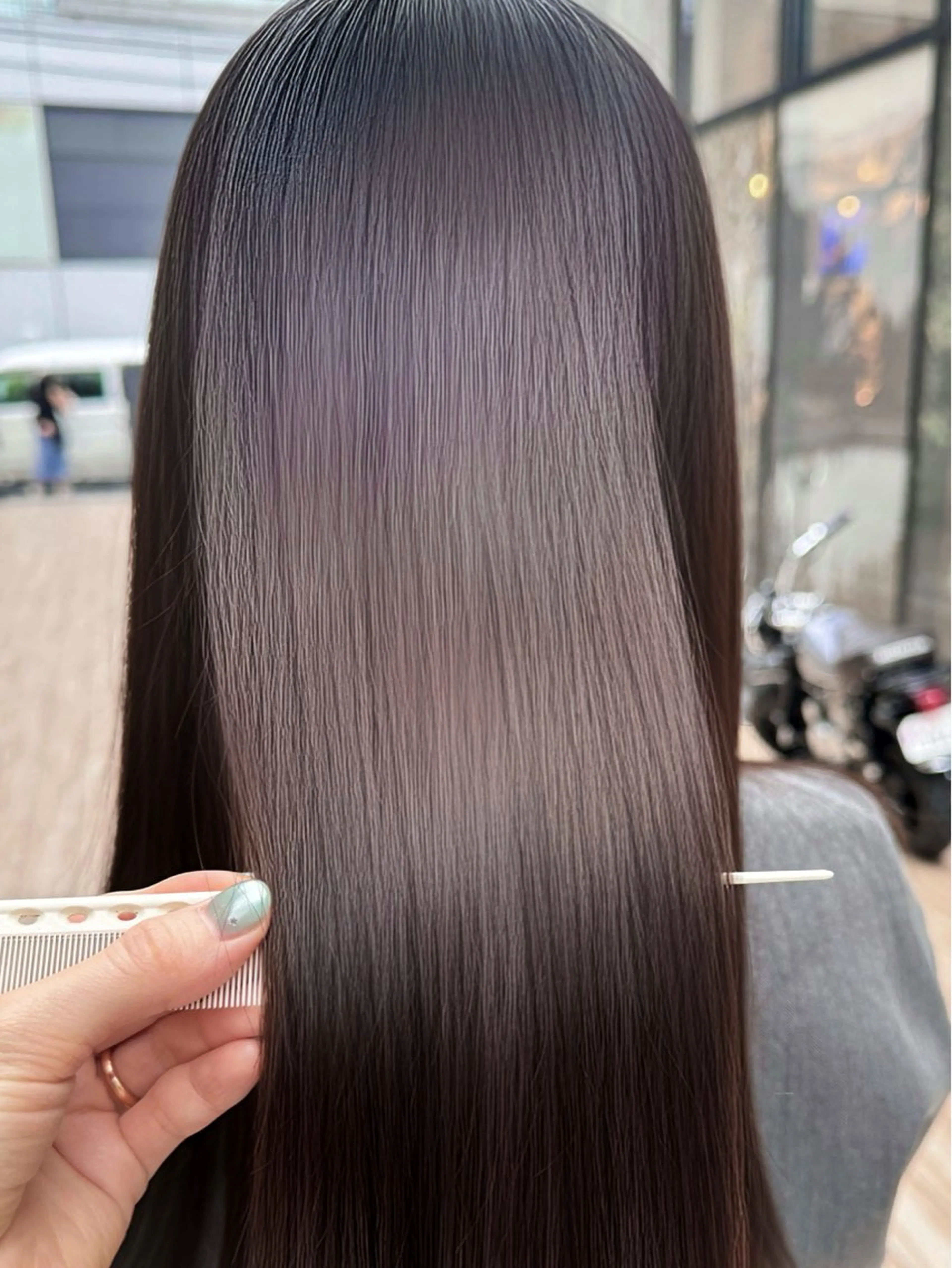 セミロング 髪質改善 カット ヘアカラー 縮毛矯正 透明感カラー/ mizukiのヘアスタイル