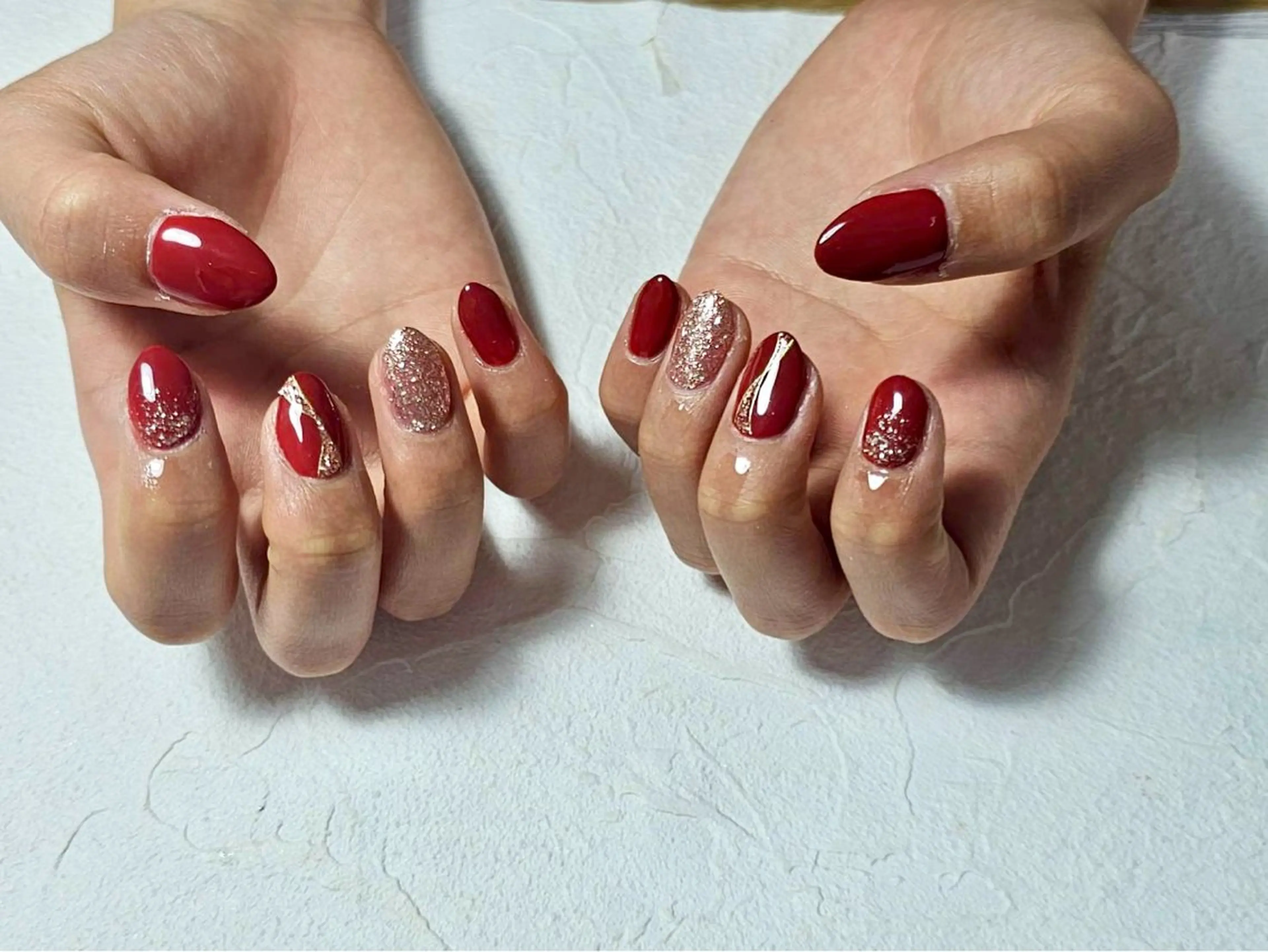 ネイル オーロラネイル ボルドー フットネイル フレンチネイル ジェルネイル Mogu nail 二子玉川のネイルデザイン