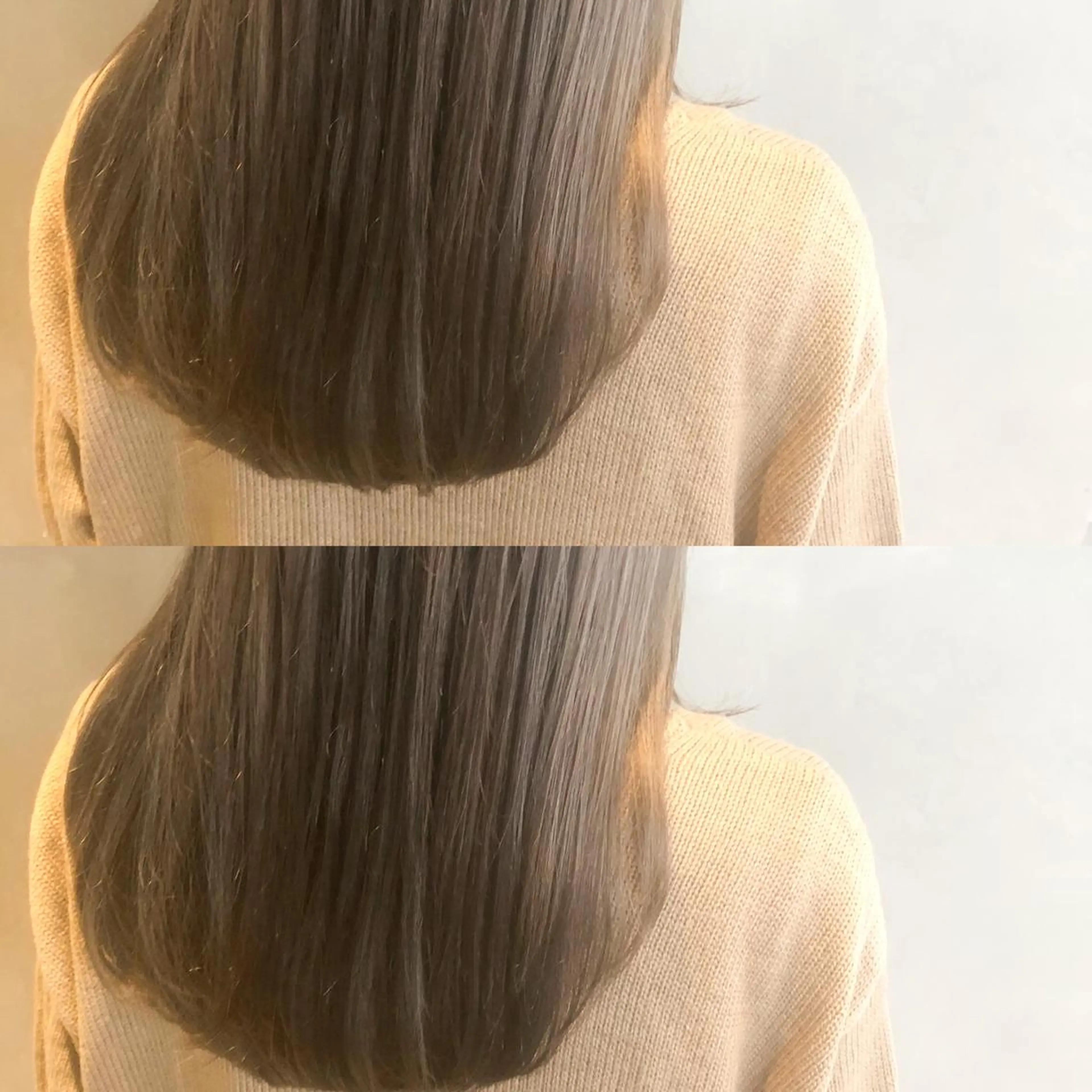 セミロング カラー ベージュカラー ブリーチ ミルクティーベージュ 長谷川 沙紀のヘアスタイル