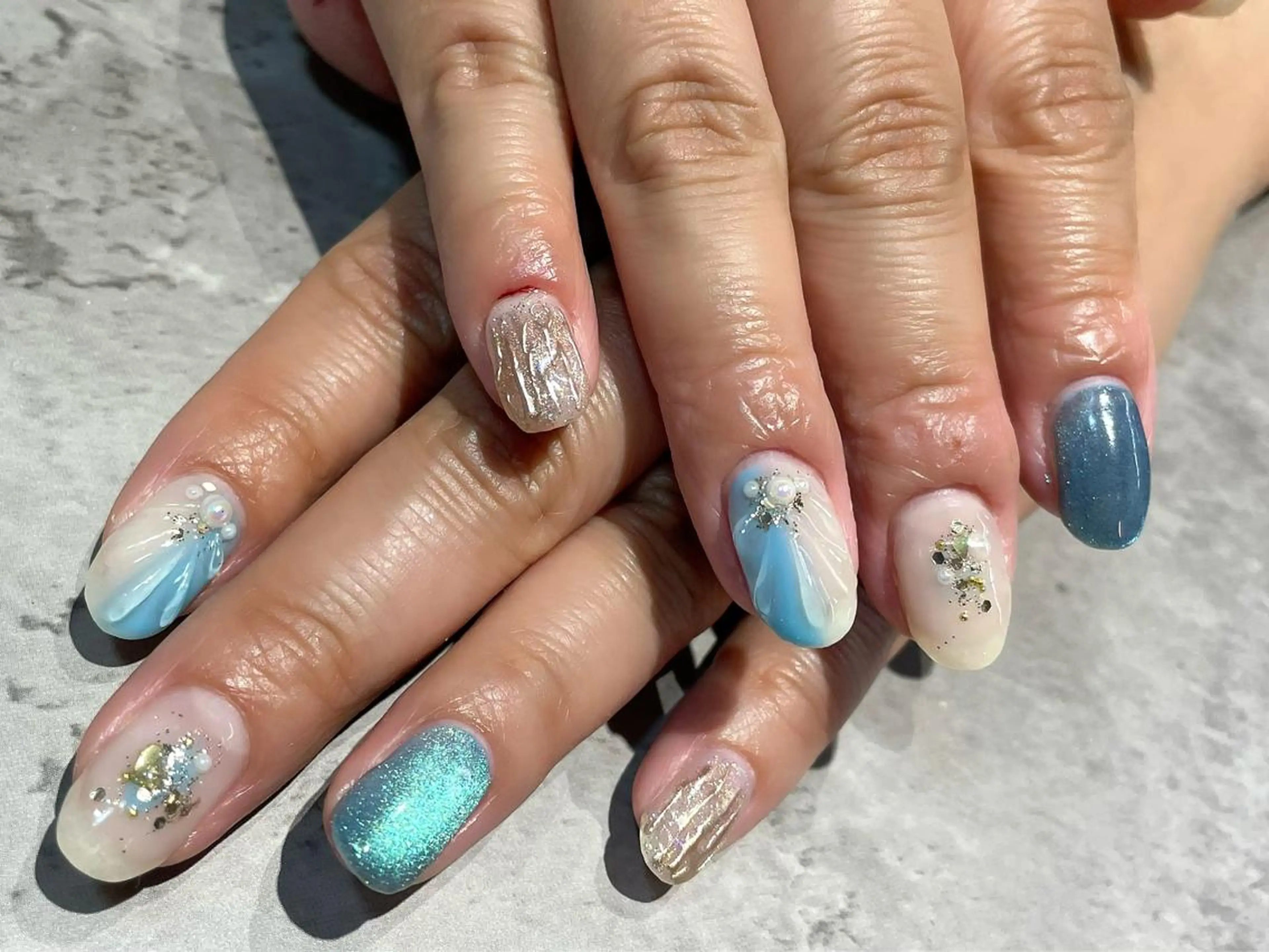 ネイル 持ち込み 夏ネイル ハンドネイル ROCCO nailのネイルデザイン
