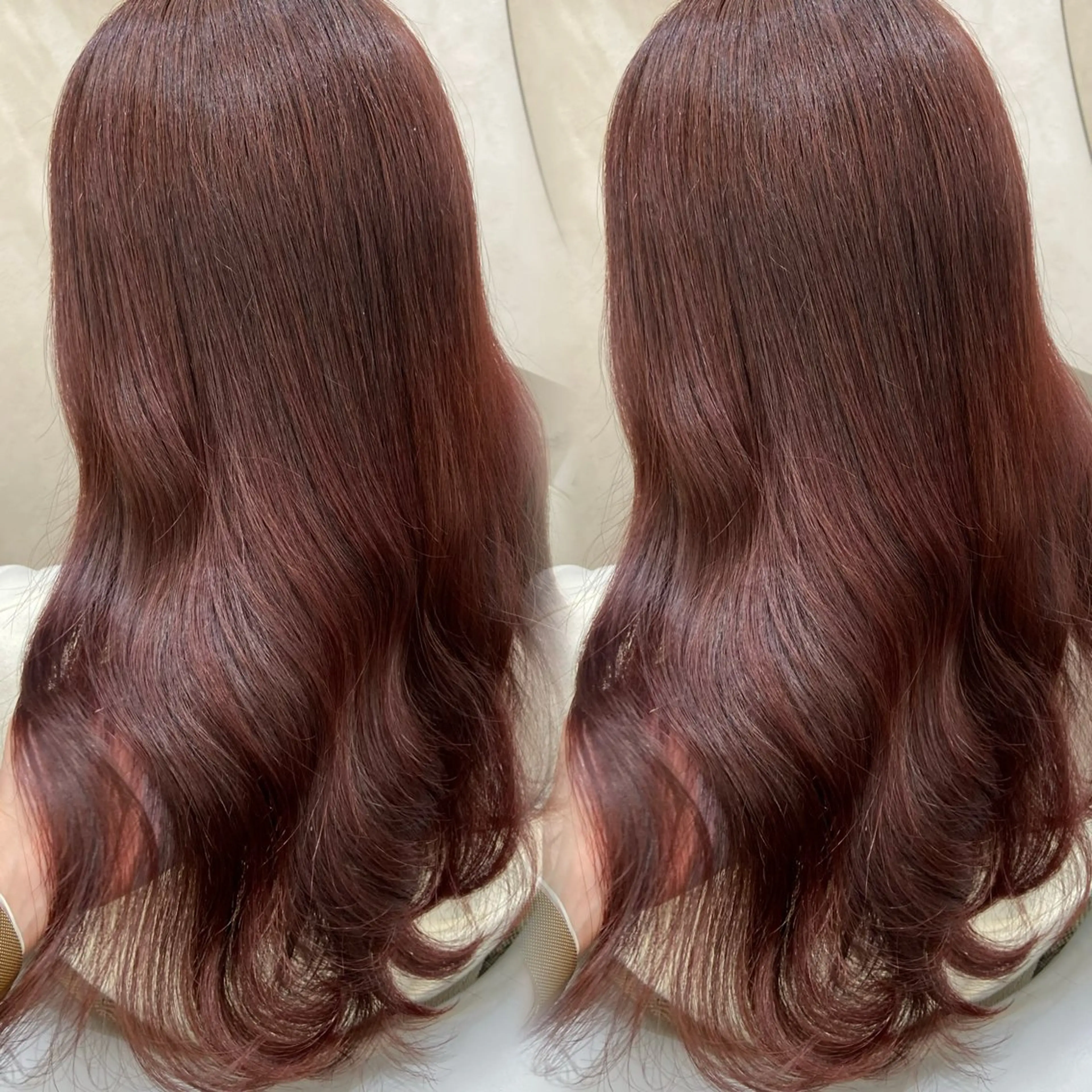 ロング カラー ブラウンカラー レッドカラー レッドブラウン ヨシンモリ 韓国風ヘア 新宿/韓国ヘア 中明度カラー/かやのヘアスタイル