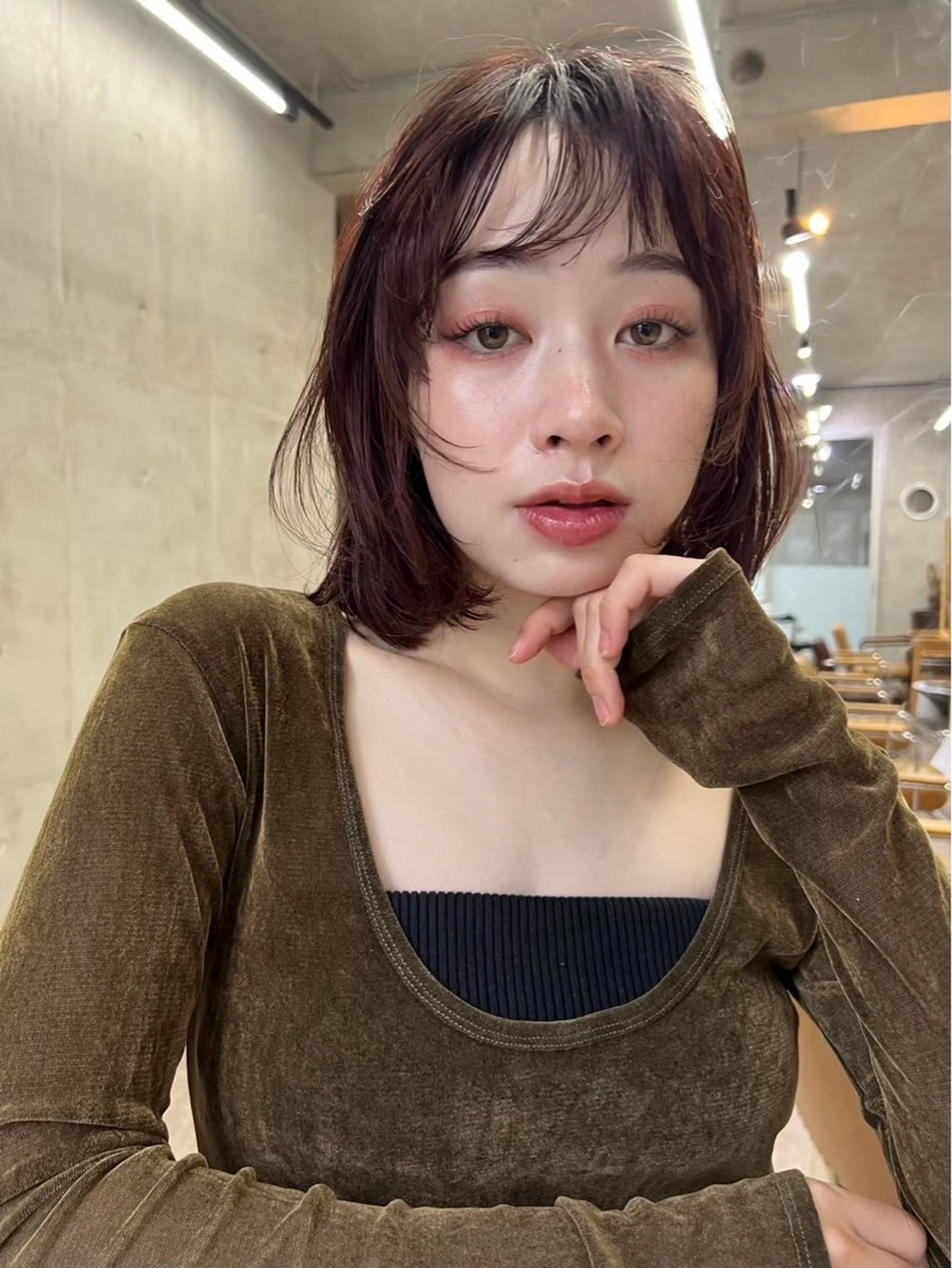 ショート カラー 切りっぱなしボブ ブラウンカラー レッドカラー レッドブラウン ボブ レイヤーカット💫 ／HARUKA🎀のヘアスタイル