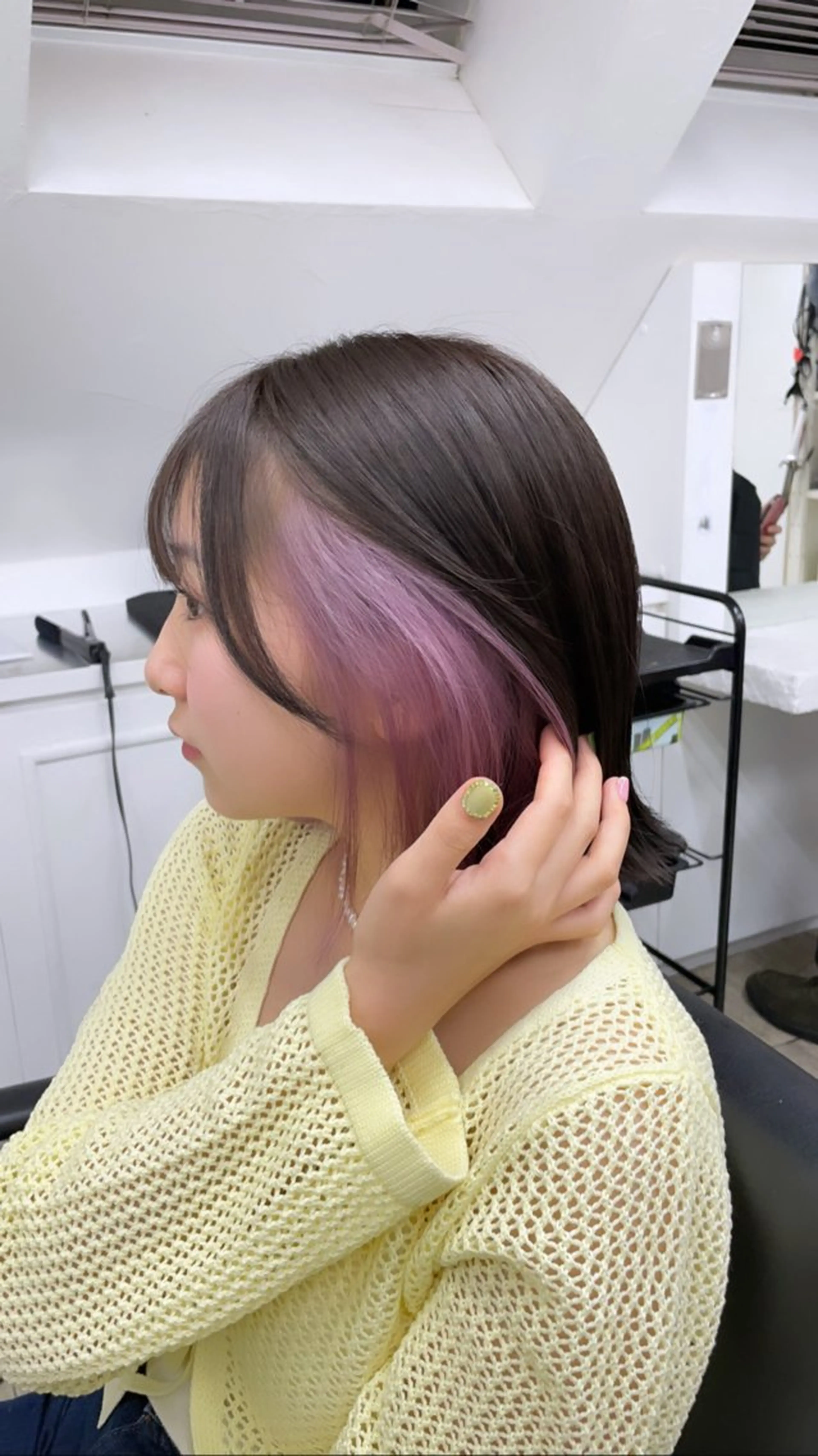 ショート カラー イヤリングカラー ラベンダーカラー ラベンダーピンク ピンクカラー ホワイトピンク カット ヘアカラー トリートメント 🔷ダブルカラーハイ トーン🔷櫻井走のヘアスタイル