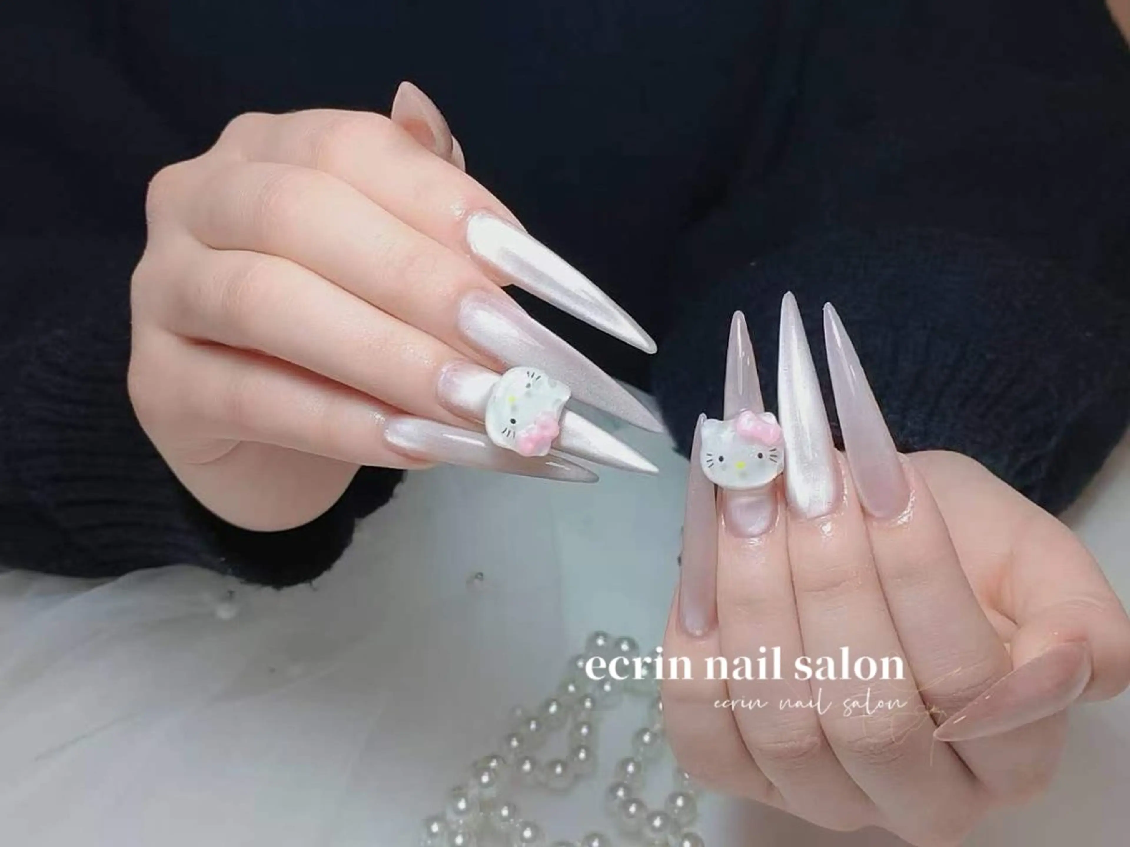 ネイル ロングネイル マグネットネイル ネイルチップ ハンドネイル ハンドケア ecrin nail salon錦糸町のネイルデザイン