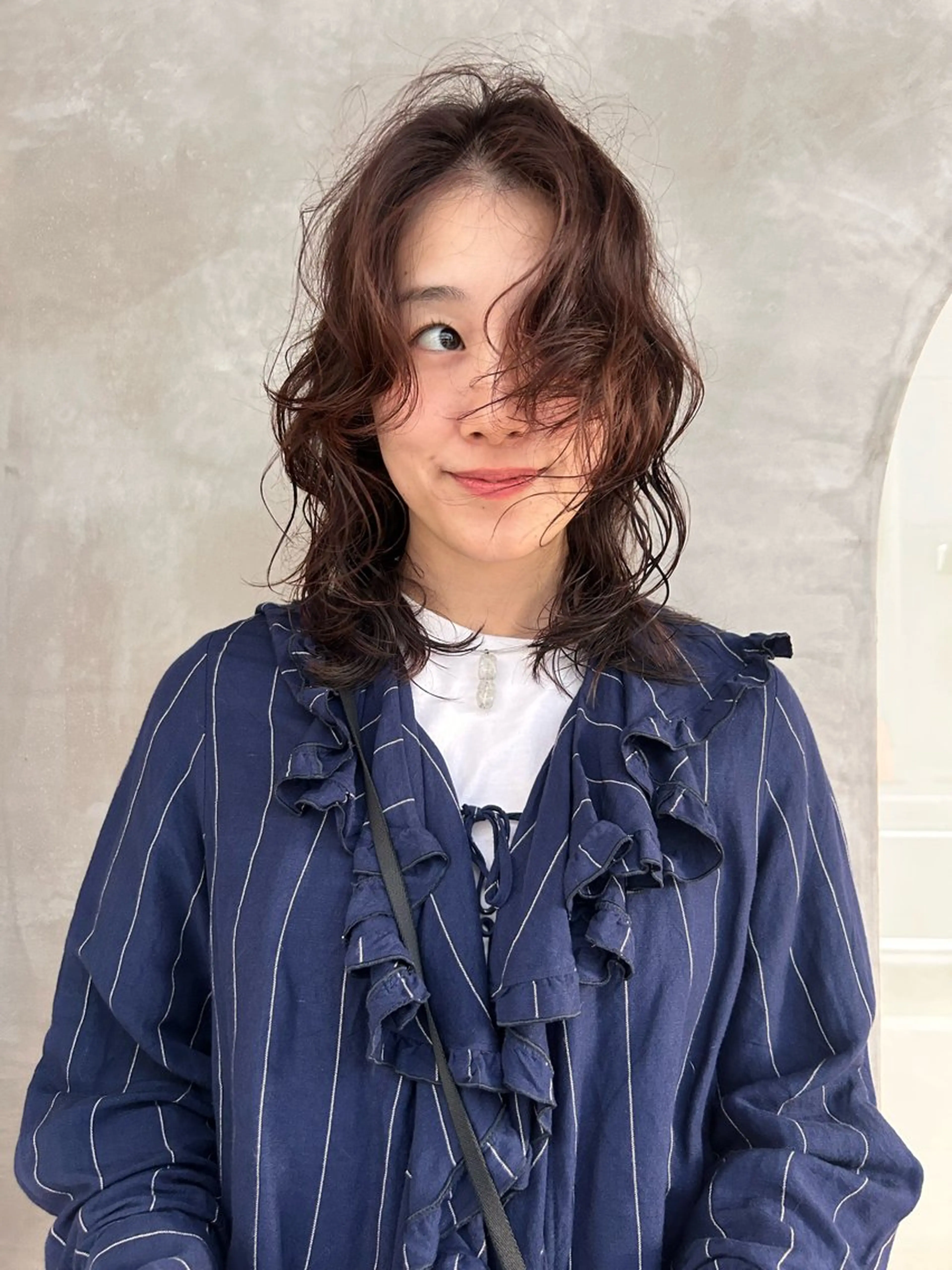 ミディアム カラー デザインカット/ パーマ/nanaのヘアスタイル