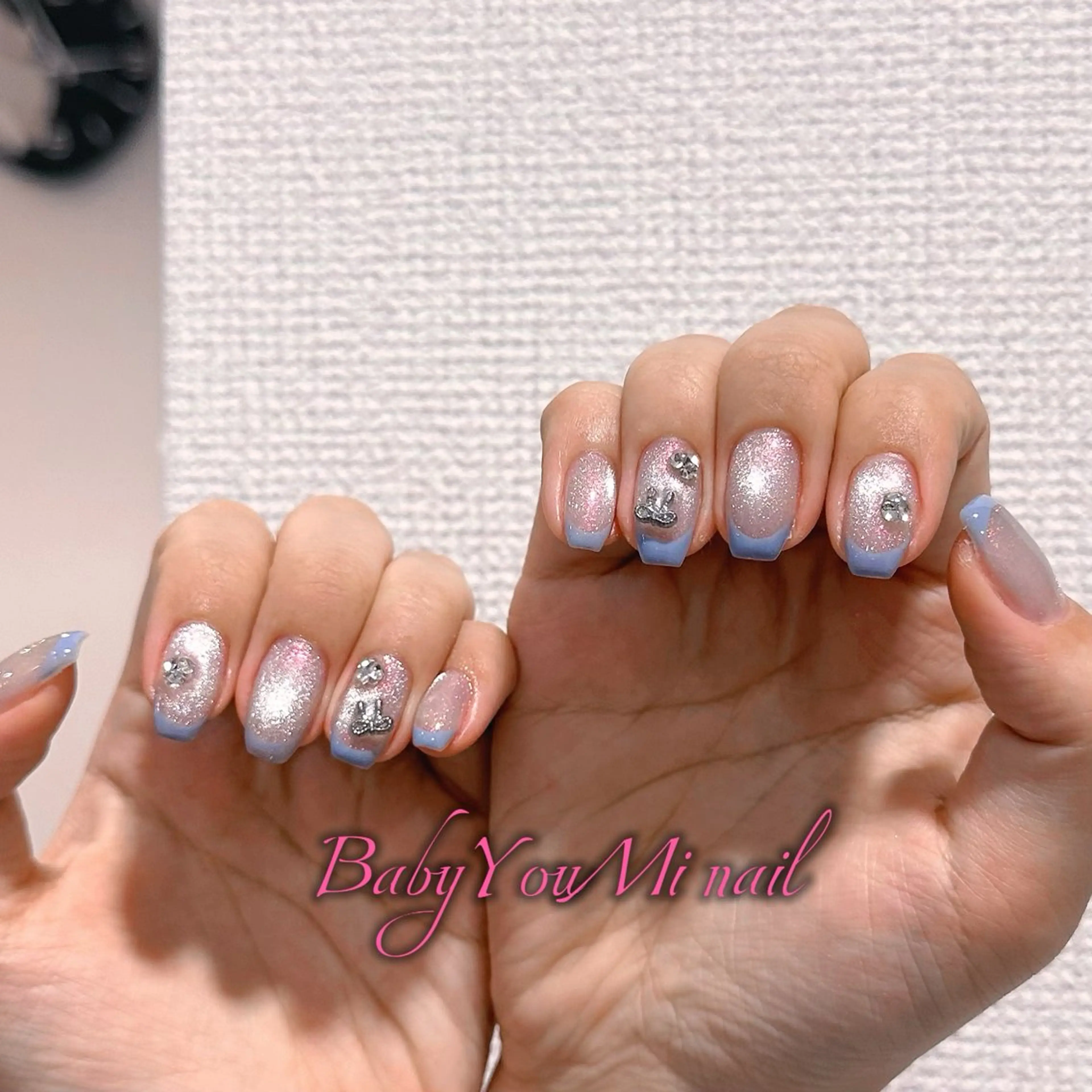 ネイル オーロラネイル フラワーネイル フットネイル フレンチネイル ジェルネイル ハンドネイル BabyYouMi ねねのネイルデザイン