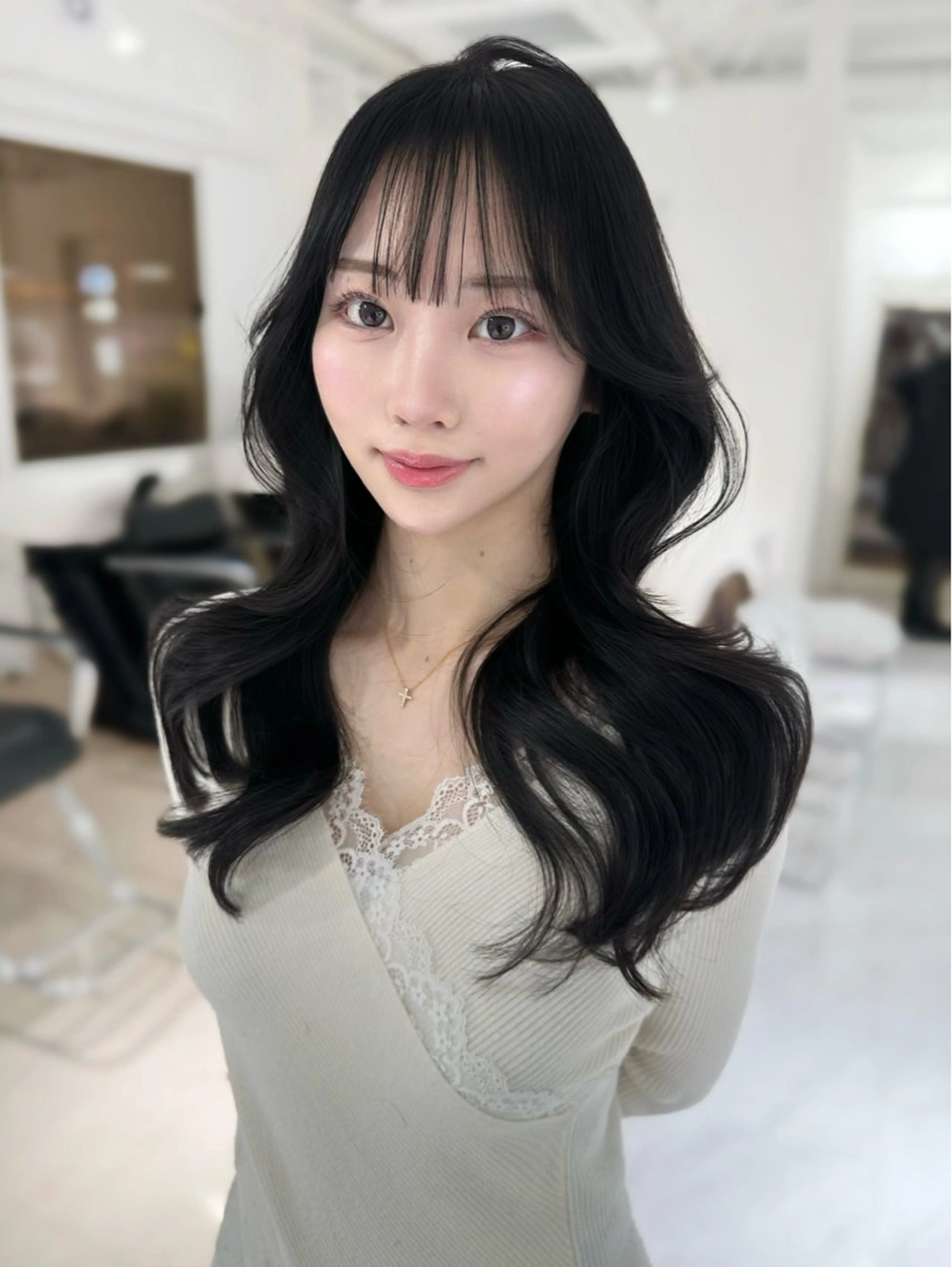 ロング カラー カット ヘアカラー 上野/韓国hair 🤍MOEKA🤍のヘアスタイル
