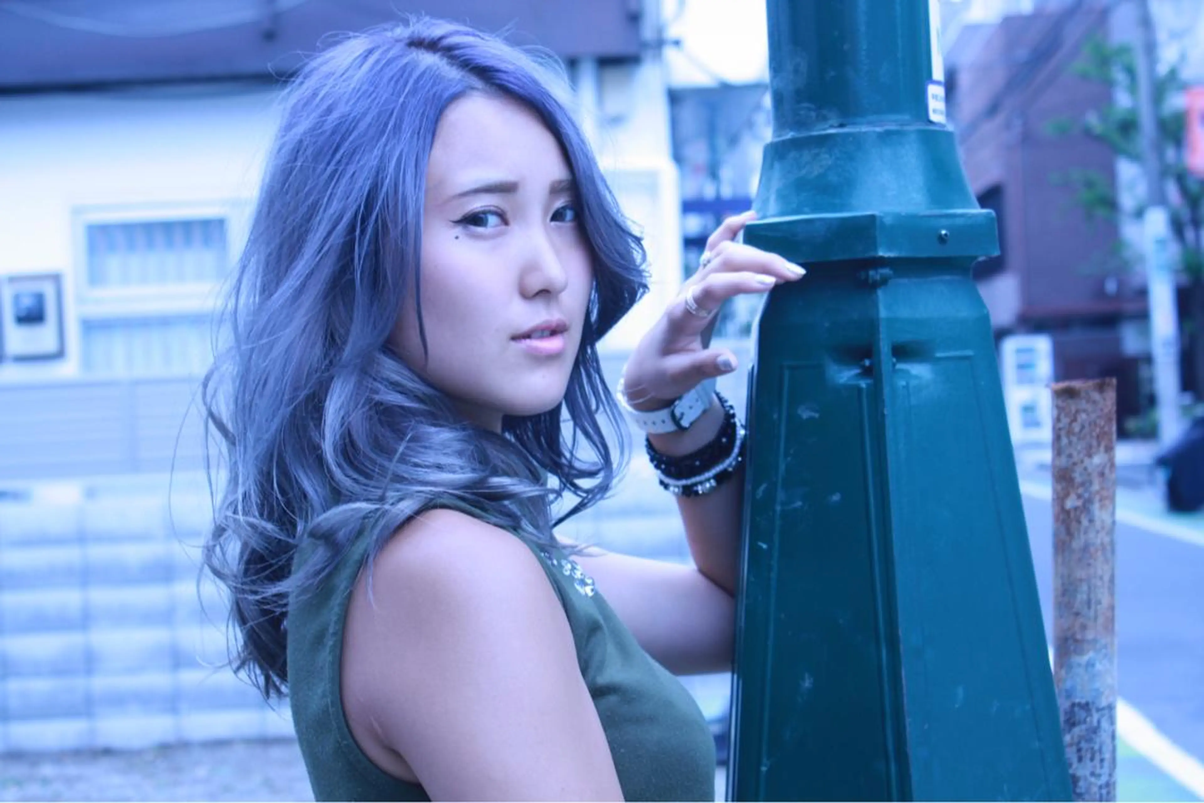 セミロング カラー ヘアアレンジ パーマスタジオ グレイス はやとのヘアスタイル