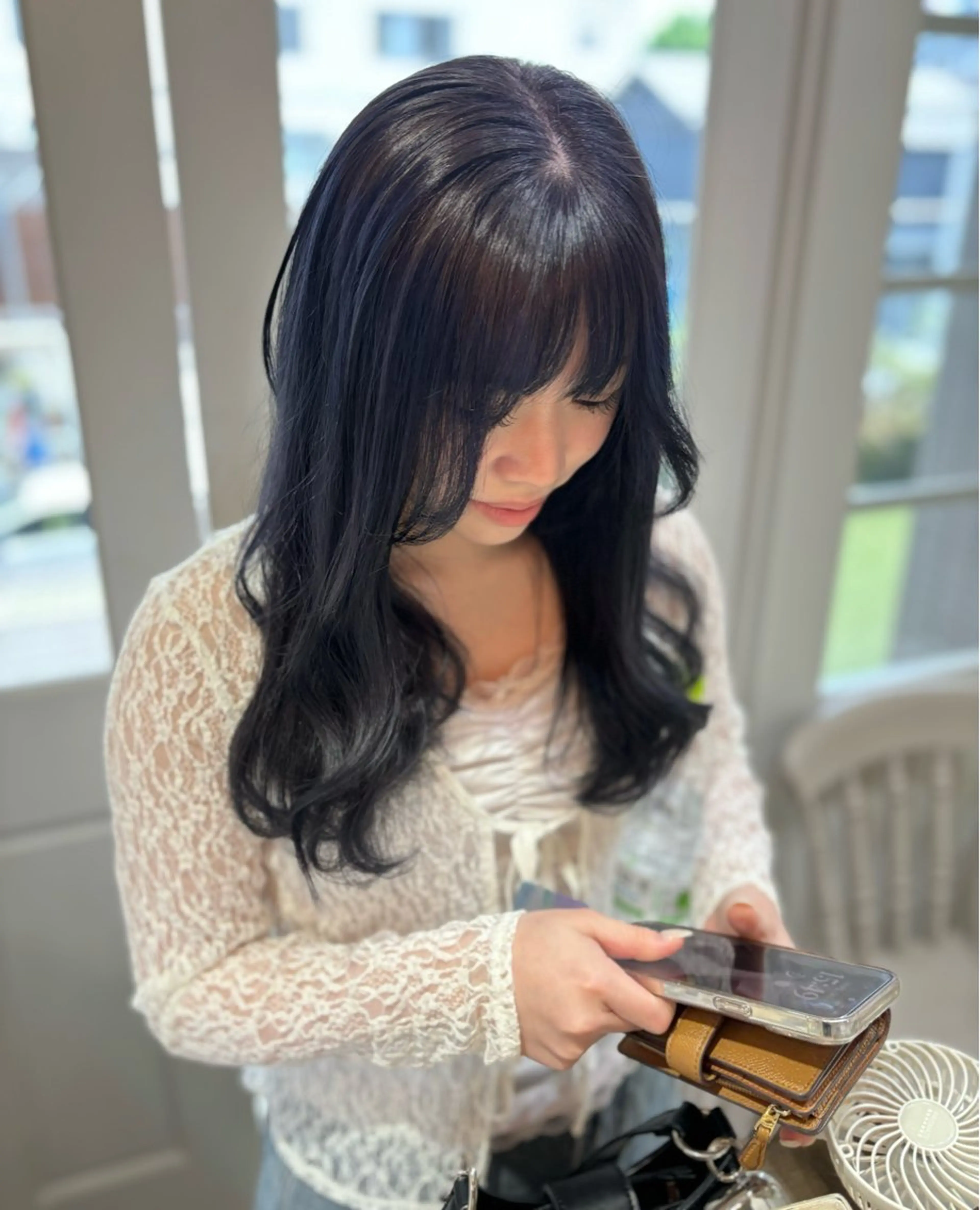 ロング カラー ブリーチ ブルーカラー ダブルカラー ラベンダーカラー ブリーチなしカラー ヘアカラー トリートメント Risa🐈‍⬛/ グレージュ/透明感のヘアスタイル