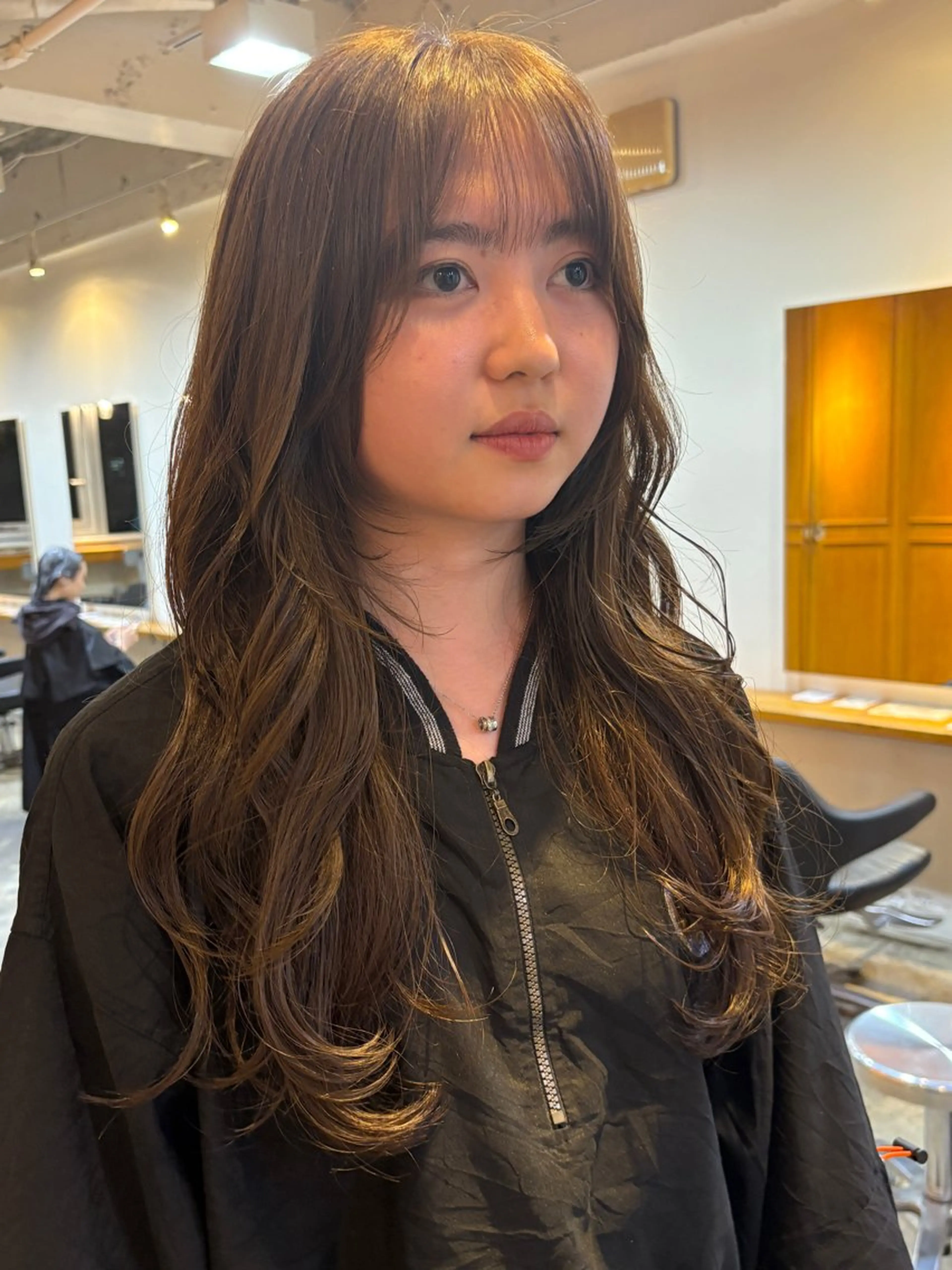 ロング カラー カット ヘアカラー トリートメント RIN/韓国ヘア レイヤーカットのヘアスタイル