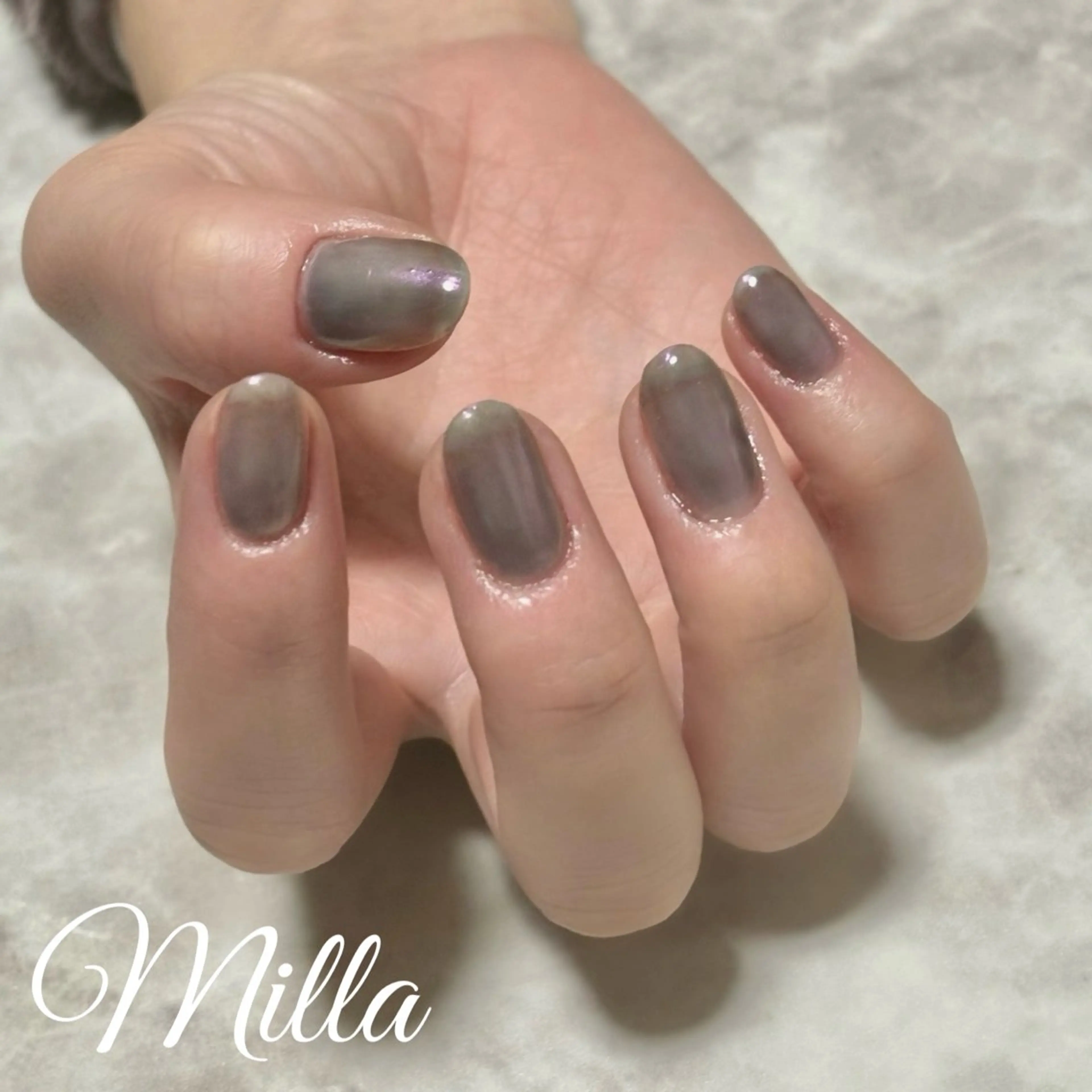 ネイル 氷ネイル・うるうるネイル マグネットネイル ワンカラーネイル ピンク Nail Salon Milla / ミラのネイルデザイン