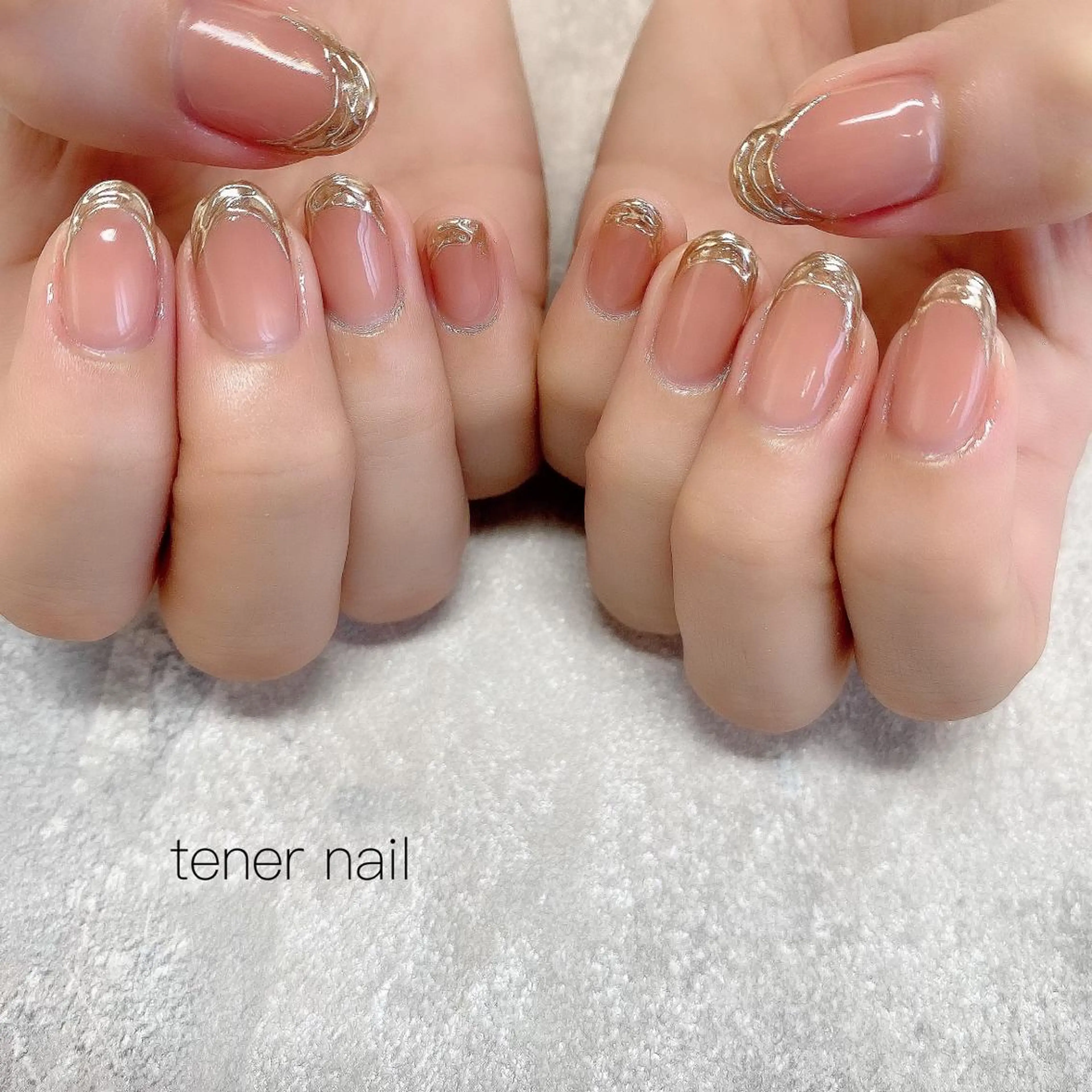 ネイル フレンチネイル 氷ネイル・うるうるネイル ミラーネイル tener  nail  テネルネイル所属・テネルネイル tener nailのネイルデザイン