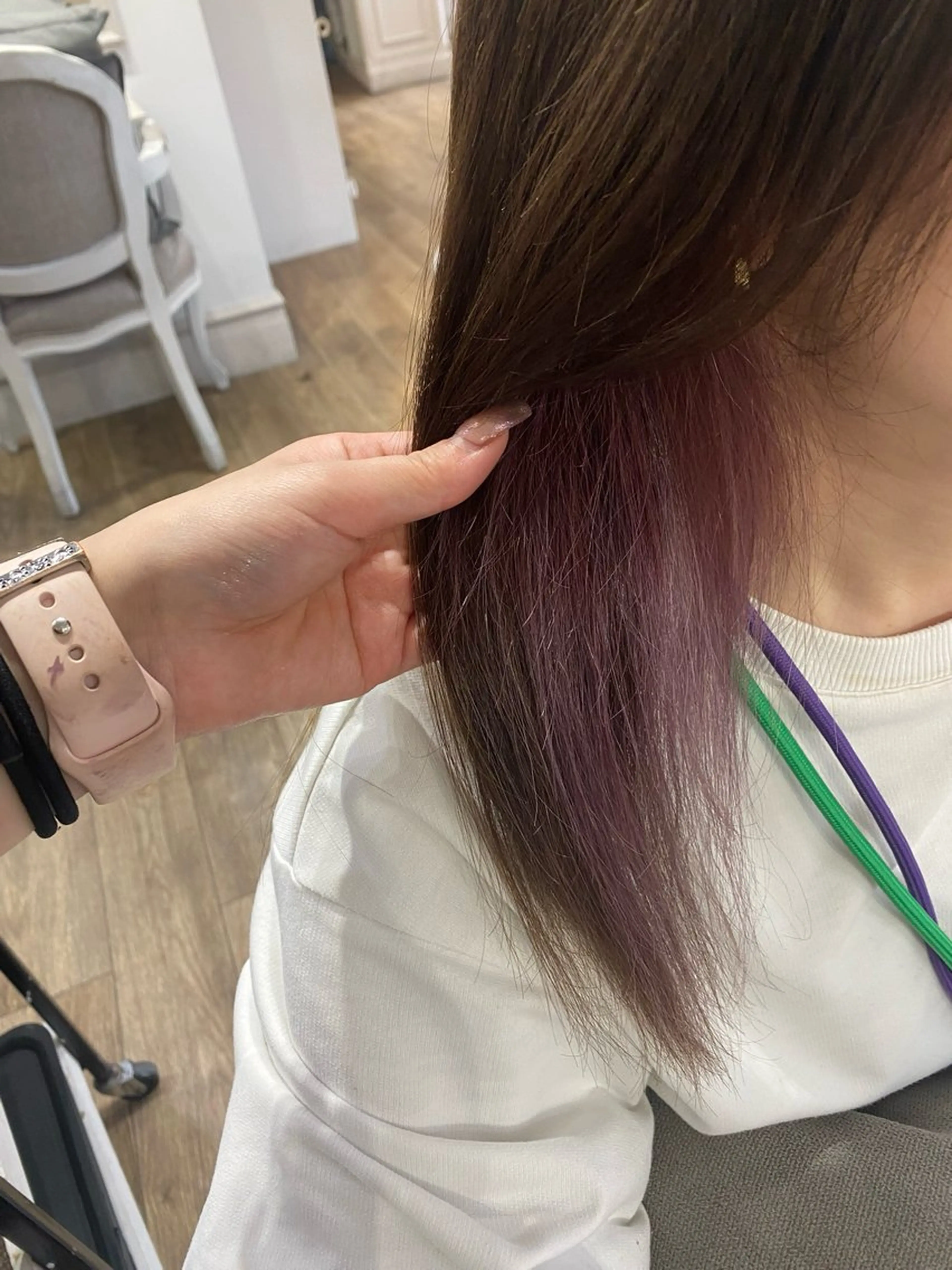 ミディアム ピンクラベンダー ヘアカラー トリートメント mio♡ girlystyleのヘアスタイル