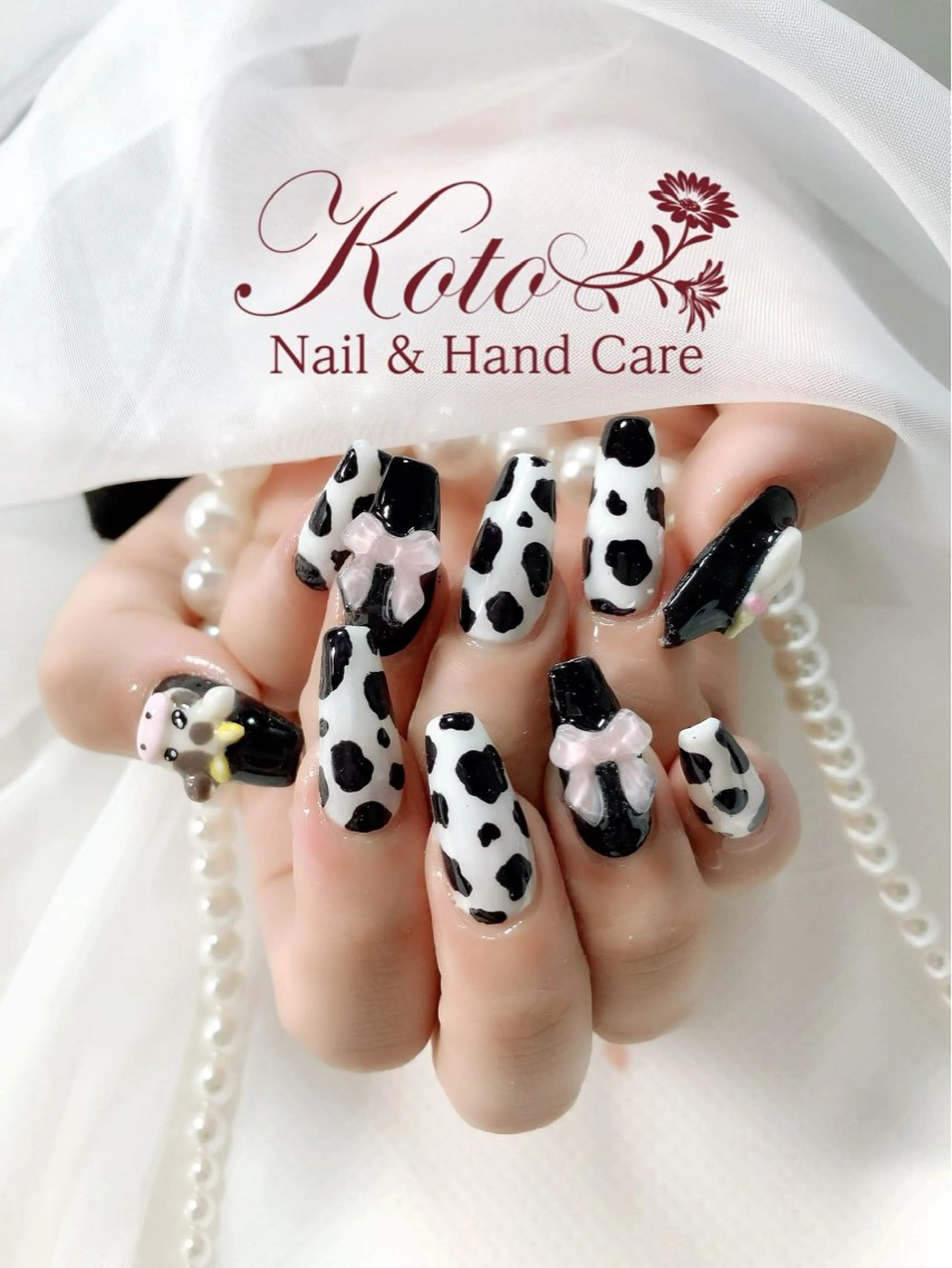 ネイル アニマル柄 長さ出し ジェルネイル 持ち込み ニュアンスネイル ハンドネイル Nail Salon KOTOのネイルデザイン