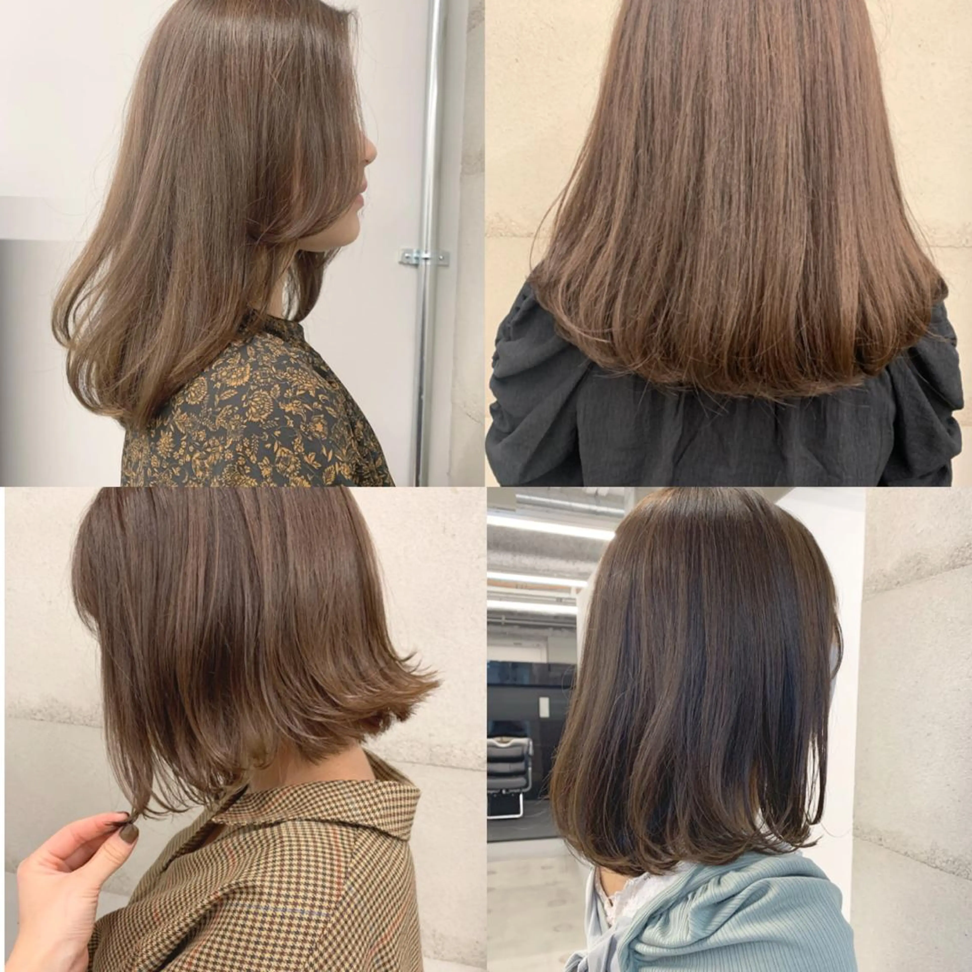 ミディアム カラー 透明感/オリーブ/ グレージュ/YUKAのヘアスタイル