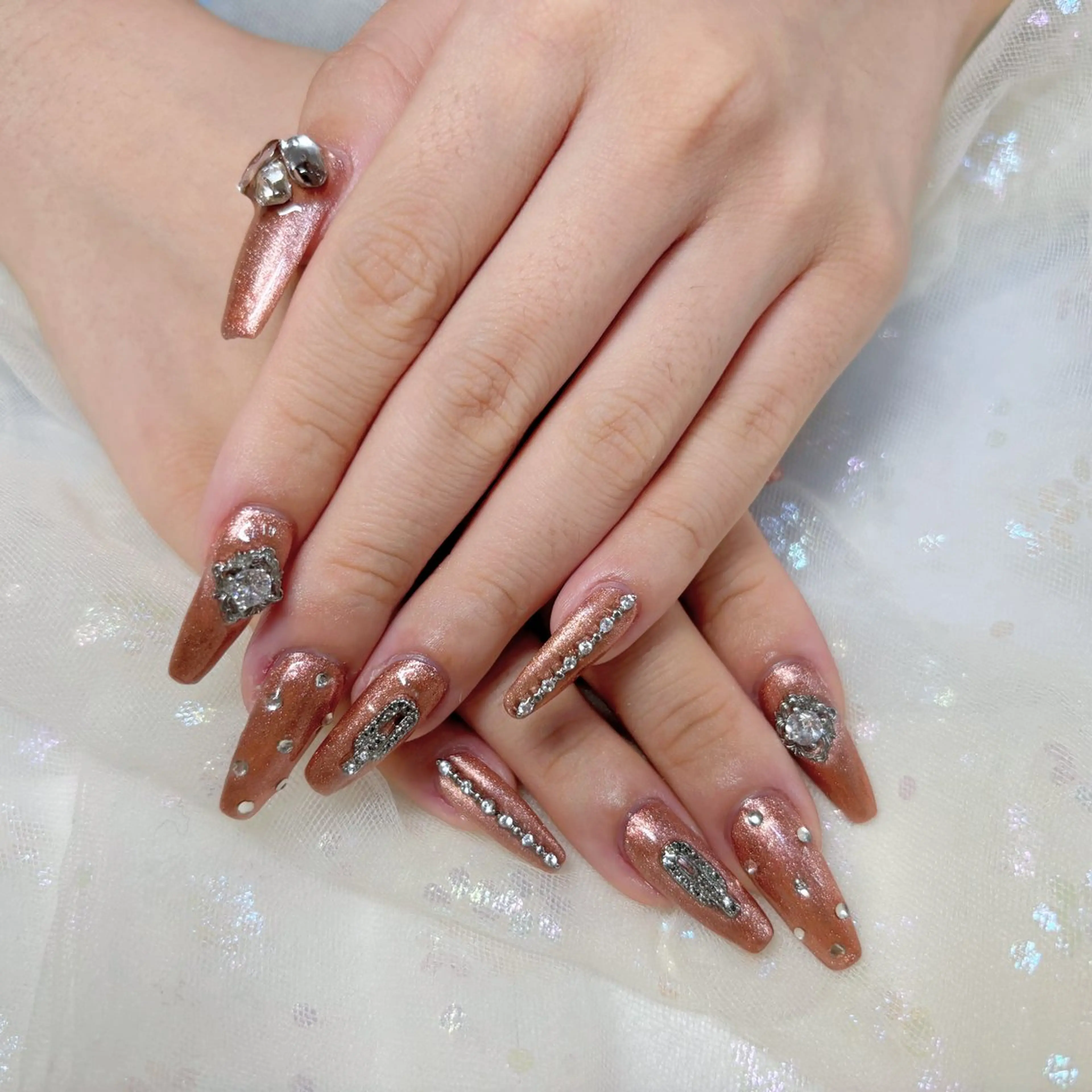 ネイル ハンドネイル H3 Nail Tsuki🦋💙のネイルデザイン