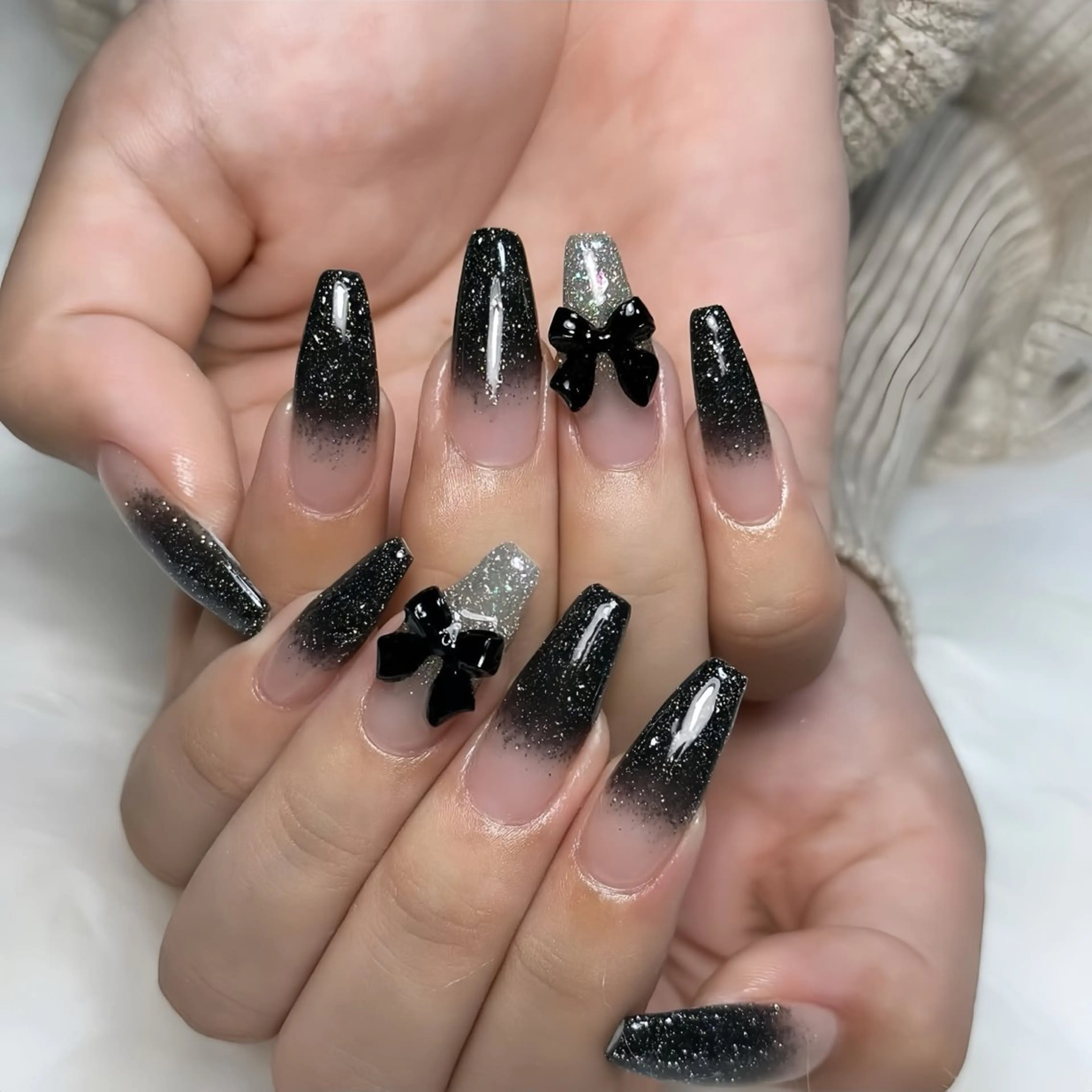 ネイル アートネイル 長さ出し ガーリー 韓国ネイル 持ち込み Rin Nail 新大久保店のネイルデザイン