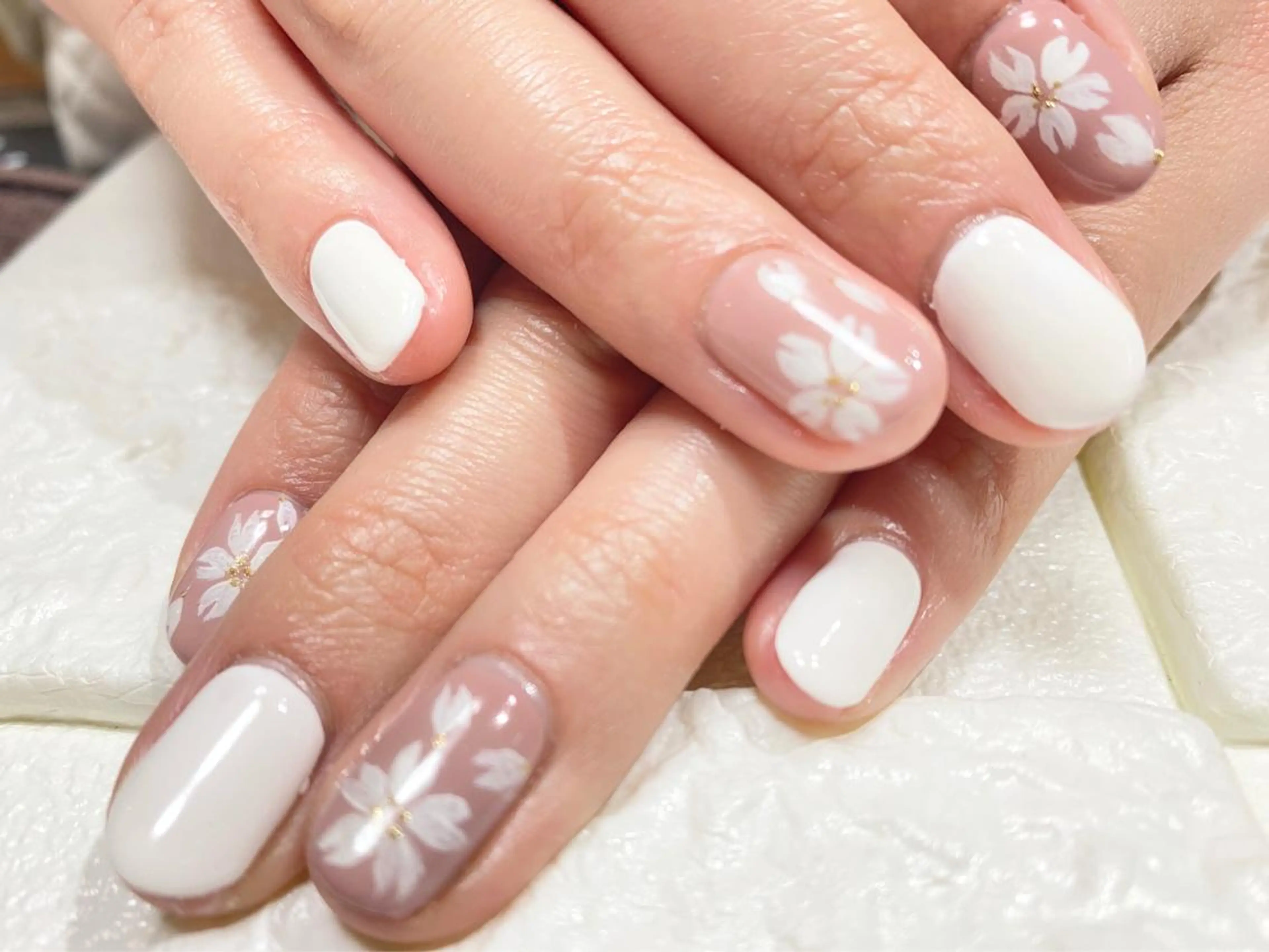 ネイル 桜ネイル 春ネイル ハンドネイル リラネイル所属・福田 美代子のネイルデザイン