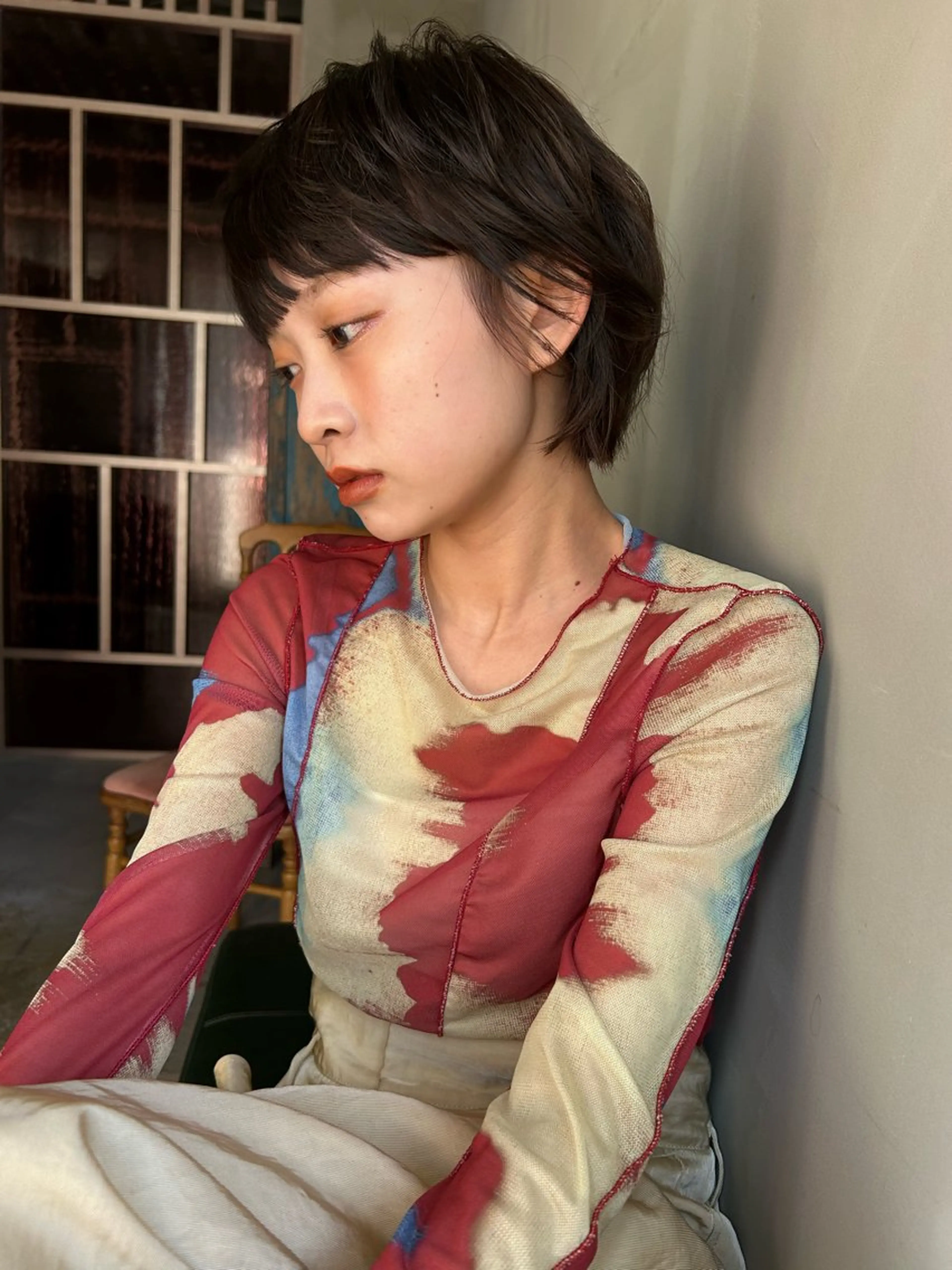 ショート カラー カット ヘアカラー トリートメント ショート/ボブ/ 心斎橋/宮脇美奈のヘアスタイル