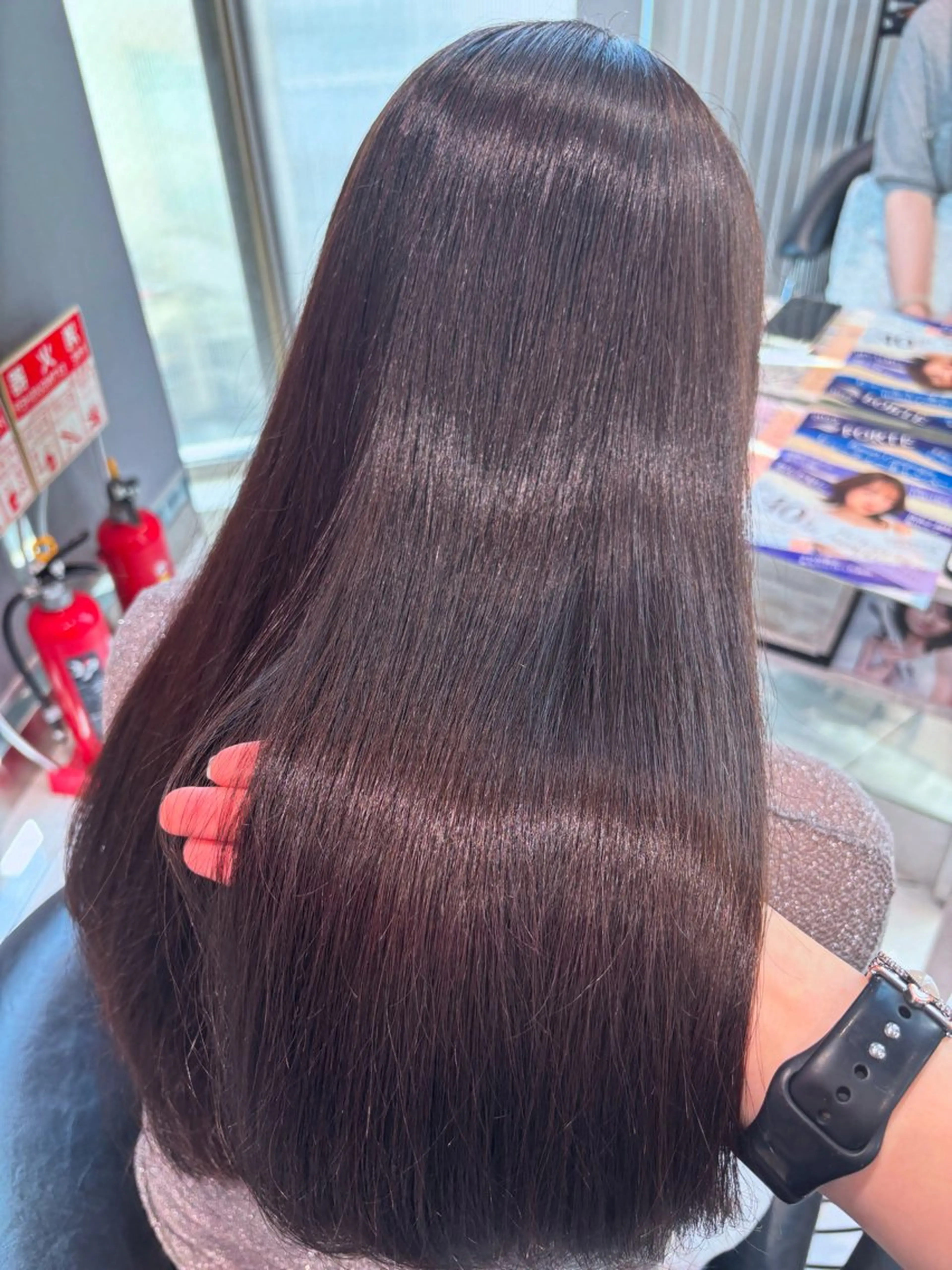 ロング トリートメント ヘアカラー Sakuraෆ˚* 暗髪×まつパ🖤🥀のヘアスタイル