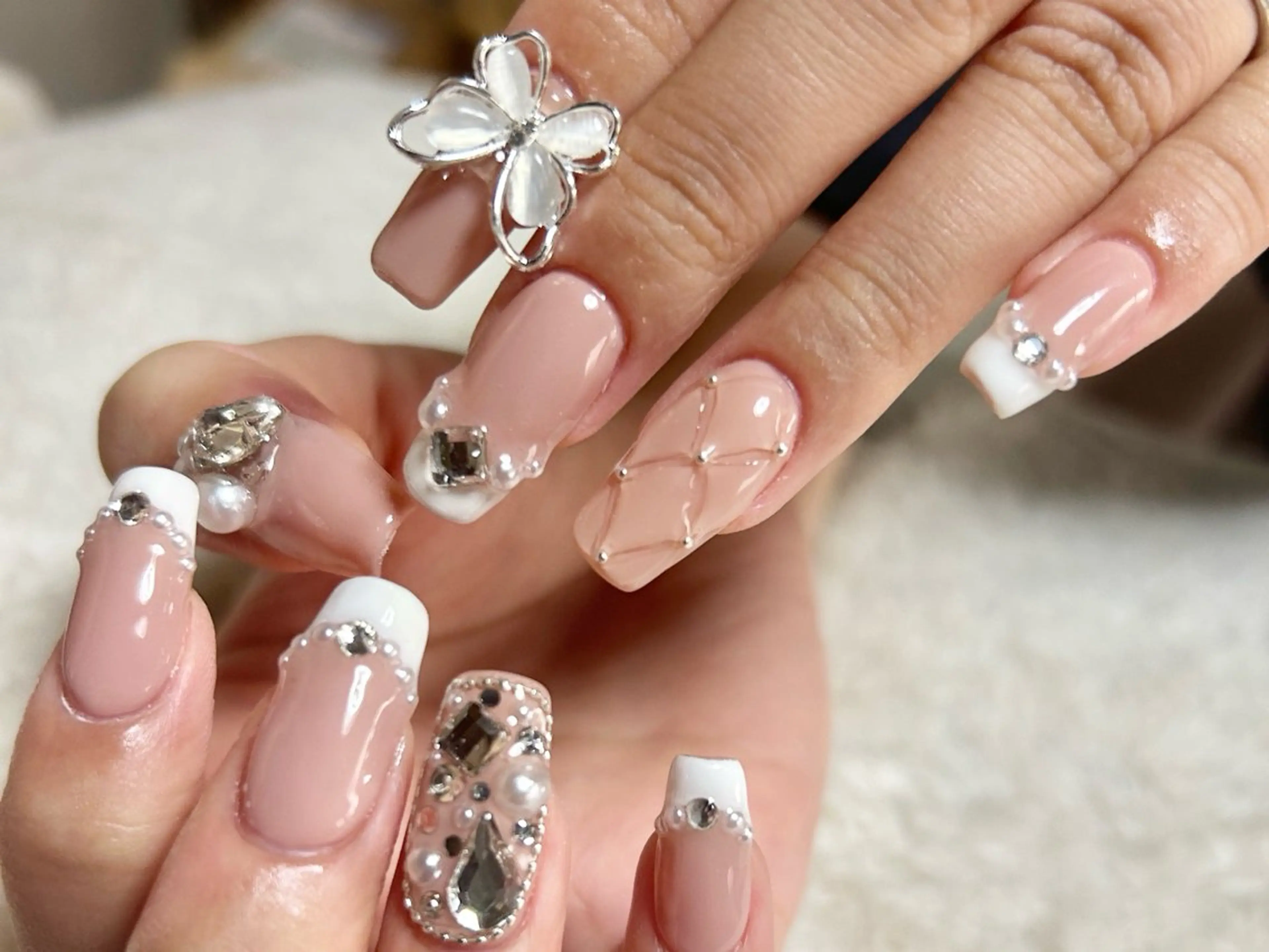 ネイル フレンチネイル ワンホンネイル ハンドネイル Forca total studio所属・Forca Airaのネイルデザイン