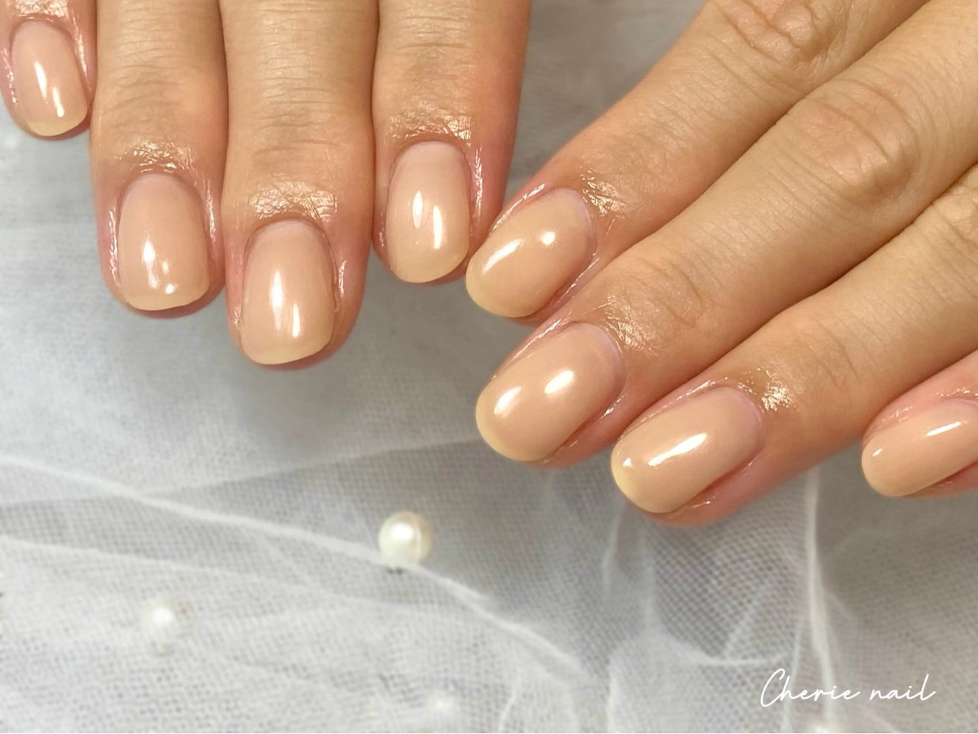 ネイル ジェルネイル オフィスネイル ワンカラーネイル シンプルネイル ハンドネイル Cherienail yunaのネイルデザイン